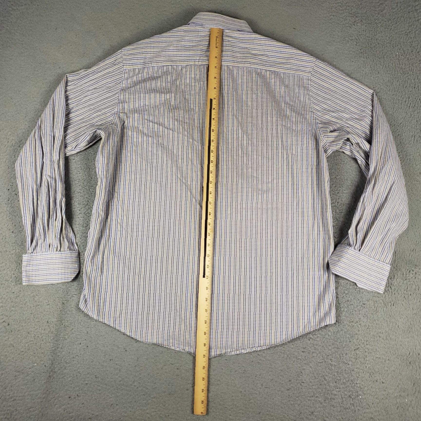 BUGATCHI Bugatchi Shirt Mens Large Blue Beige Plaid Classic Fit Button Up Long Sleeve Size US L / EU 52-54 / 3 - 3 Thumbnail
