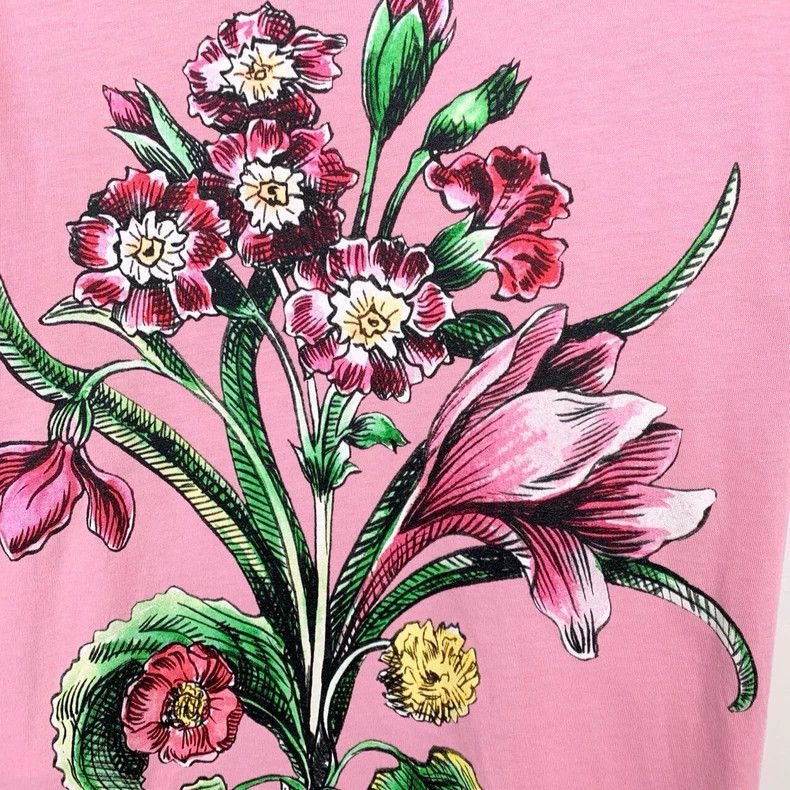 Gucci Gucci Floral printed round-neck pink cotton short-sleeved T Size US XS / EU 42 / 0 - 4 Thumbnail