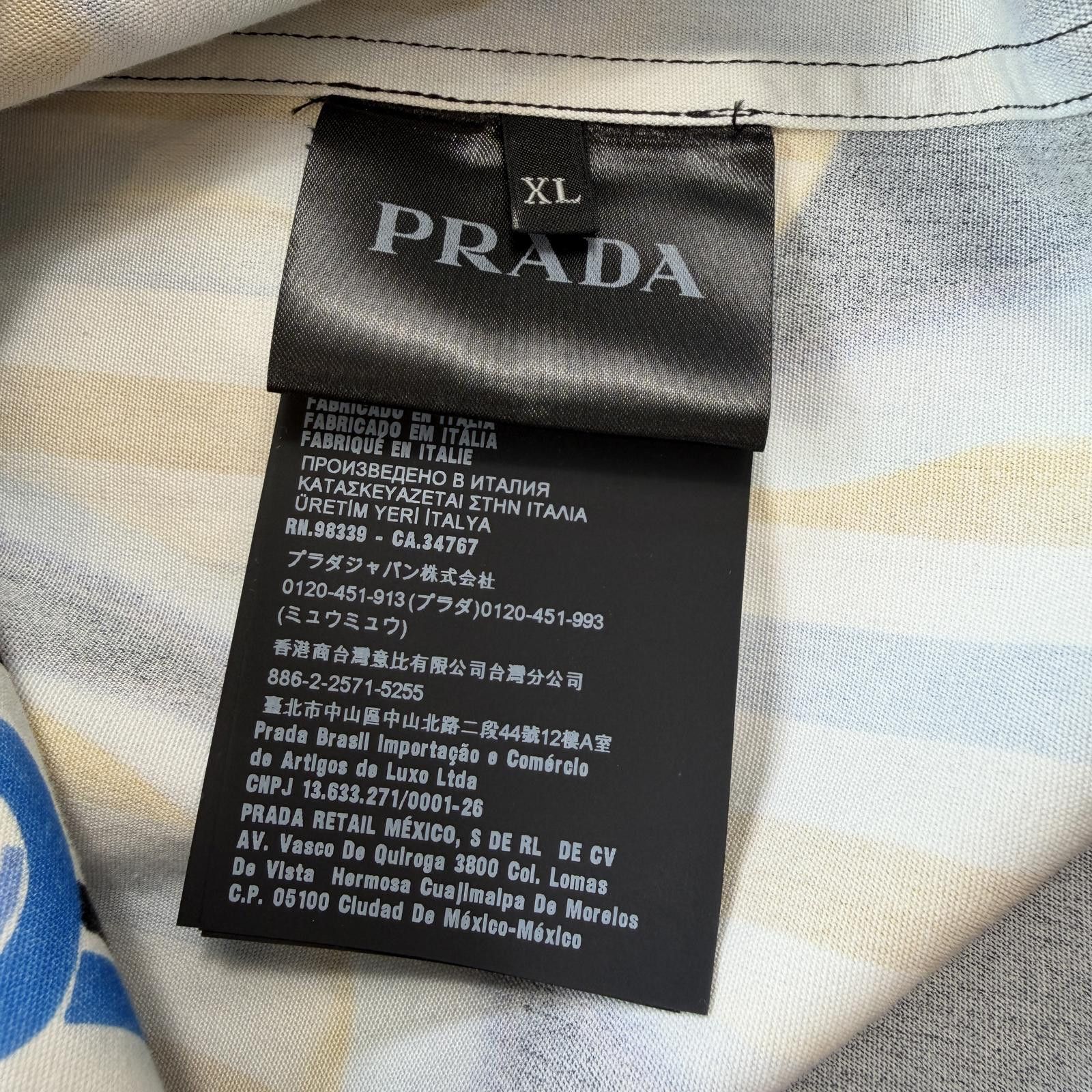 Prada Prada Double Match Shirt XL Split Flame Stripe Button Up Size US XL / EU 56 / 4 - 6 Thumbnail