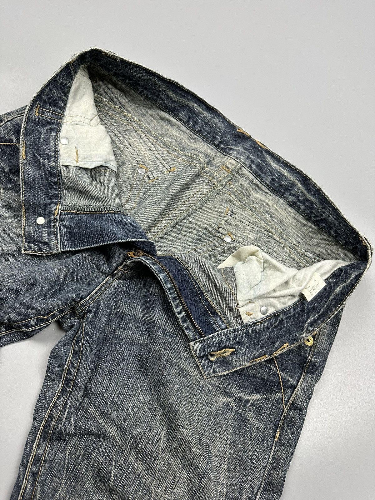 If Six Was Nine Distressed Denim Lightning Flare Jeans Size US 33 - 13 Thumbnail