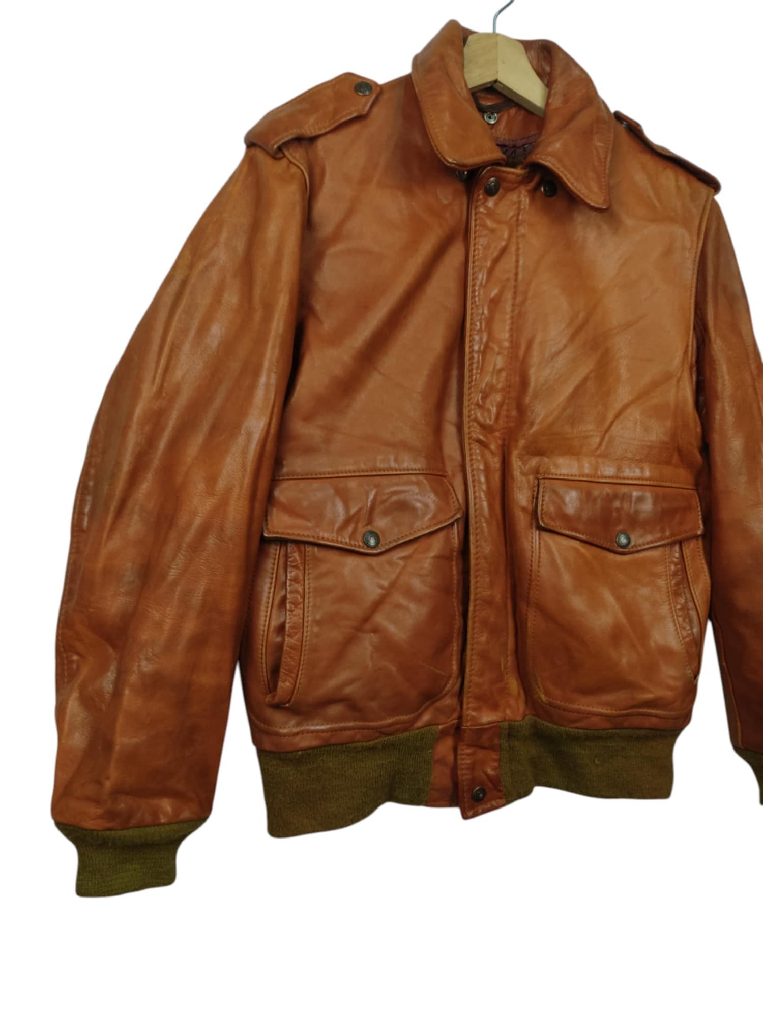 Schott VINTAGE 70s Schott A-2 Leather Flight Jackep Size US L / EU 52-54 / 3 - 3 Thumbnail