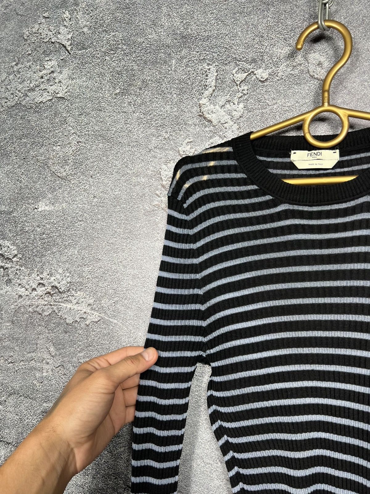 Fendi Fendi Mesh Slim Fit Silk Top Long Sleeve Size 40 Size S / US 4 / IT 40 - 11 Thumbnail