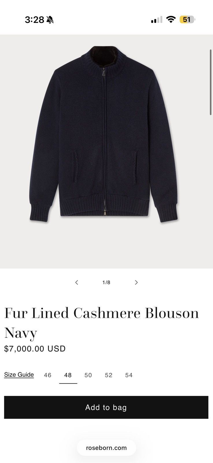 Other Rose & Born - Fur Lined Cashmere Blouson Navy Size US M / EU 48-50 / 2 - 8 Thumbnail