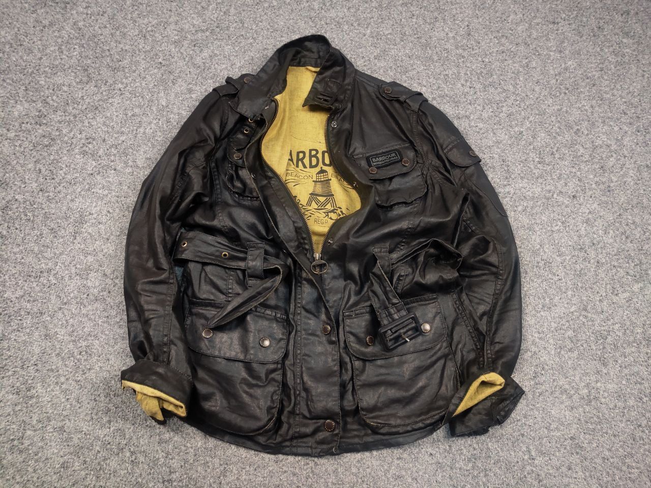 Barbour Barbour International Duralinen Waxed linen Black jacket Size M / US 6-8 / IT 42-44 - 2 Thumbnail