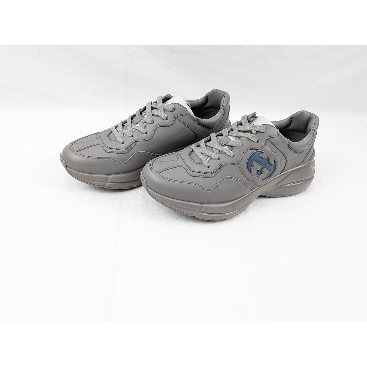 Gucci o1rshd1 Soft Leather Sneakers in Dusty Grey/Admiral Size US 10.5 / EU 43-44 - 16 Thumbnail