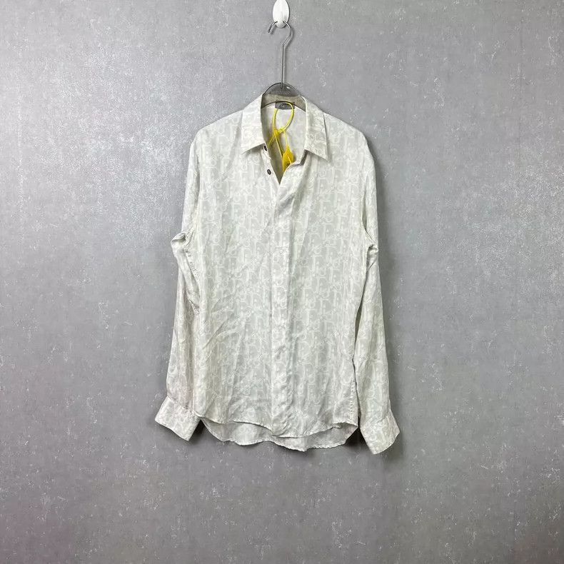 Dior Dior Size38 Oblique printed single-breasted long-sleeved sh Size US XXS / EU 40 - 1 Thumbnail