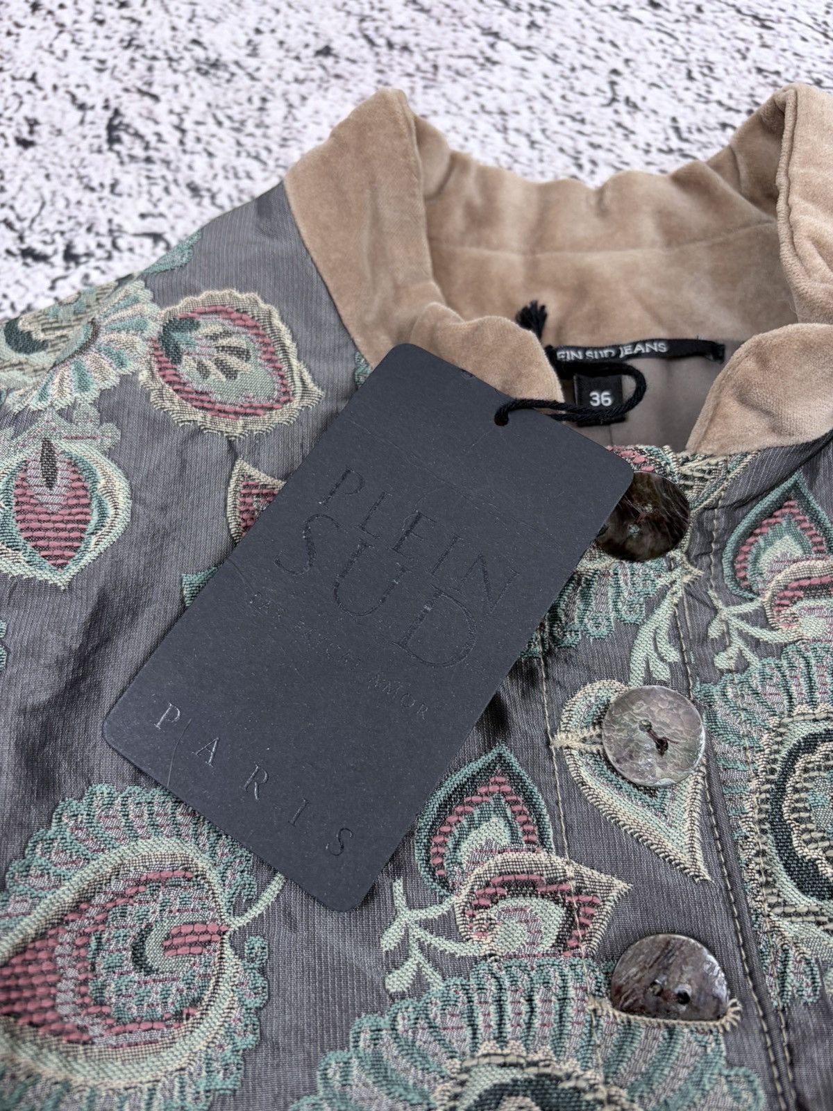 plein sud NWT Vintage Plein Sud Quilted Paisley Velvet Jacket Y2K S Size XS / US 0-2 / IT 36-38 - 6 Thumbnail