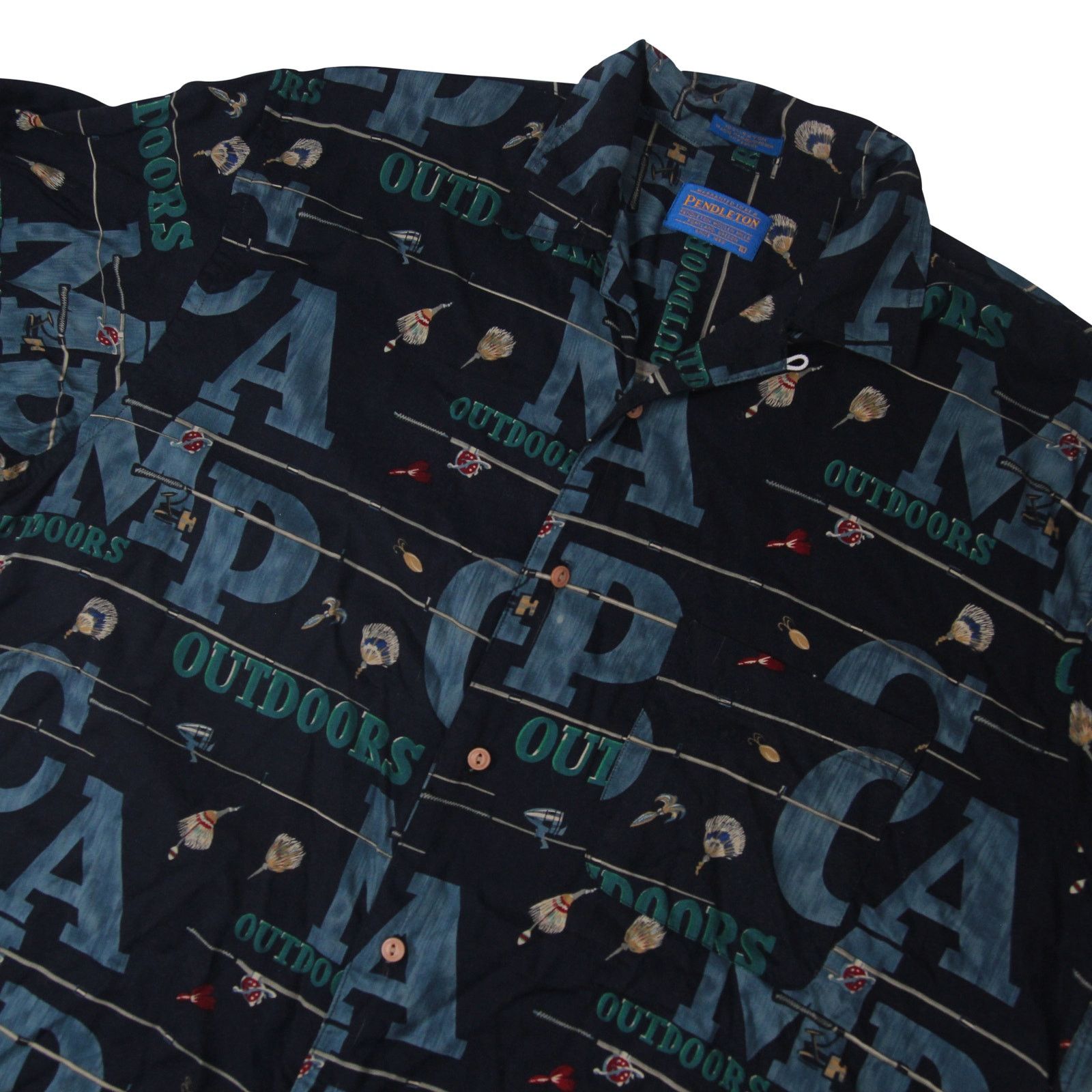 Pendleton Pendleton %100 Rayon Allover Print Camp Fishing Shirt Size US L / EU 52-54 / 3 - 2 Thumbnail