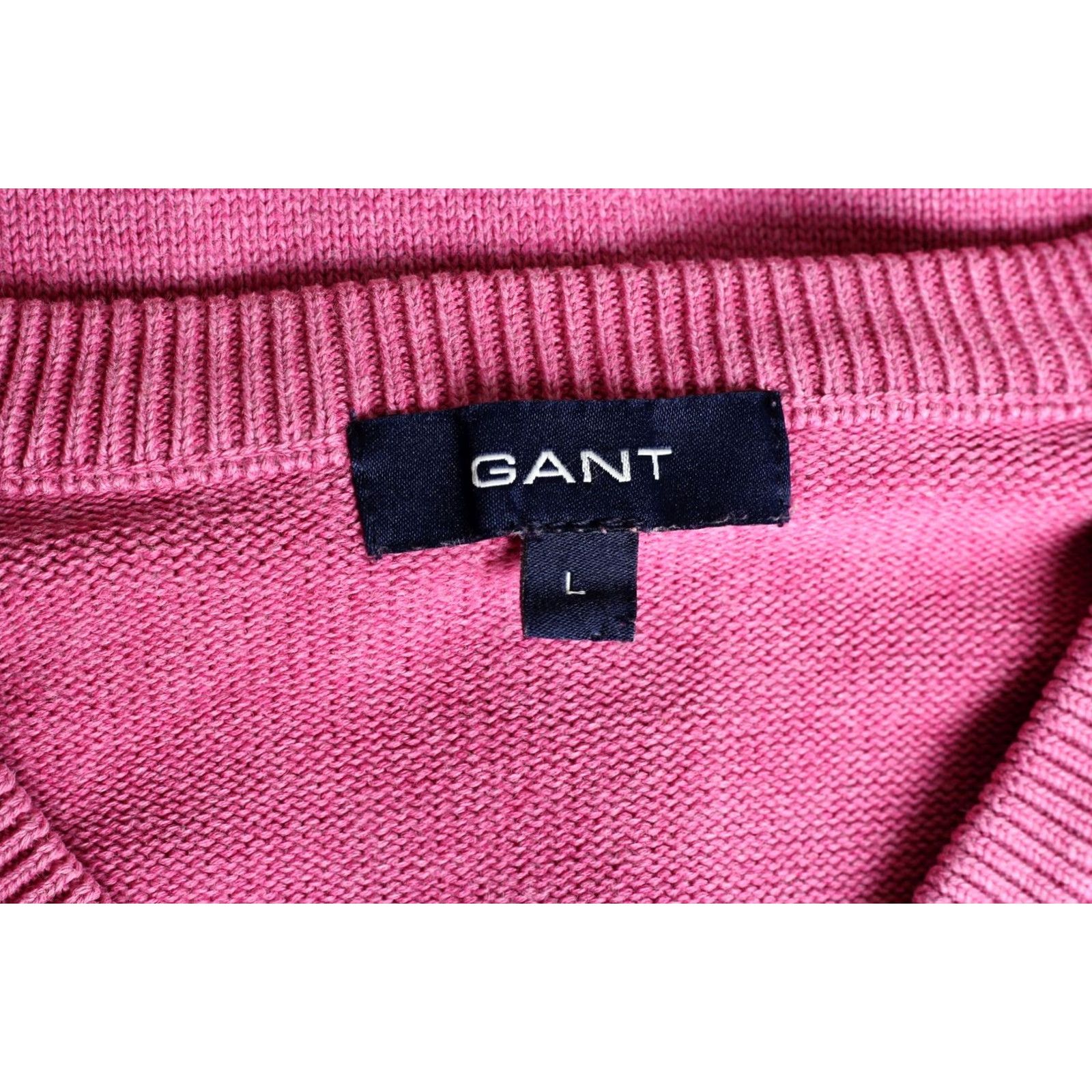Gant GANT Jumper Sweater Men L Pink Cotton V-Neck VR1380 Size US L / EU 52-54 / 3 - 5 Thumbnail