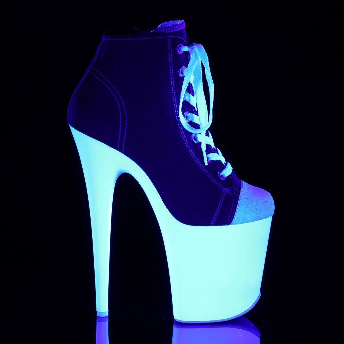Other 800SK UV 8" High Heel Platform Sneakers Red White Blacklight Size US 6 / IT 36 - 5 Thumbnail
