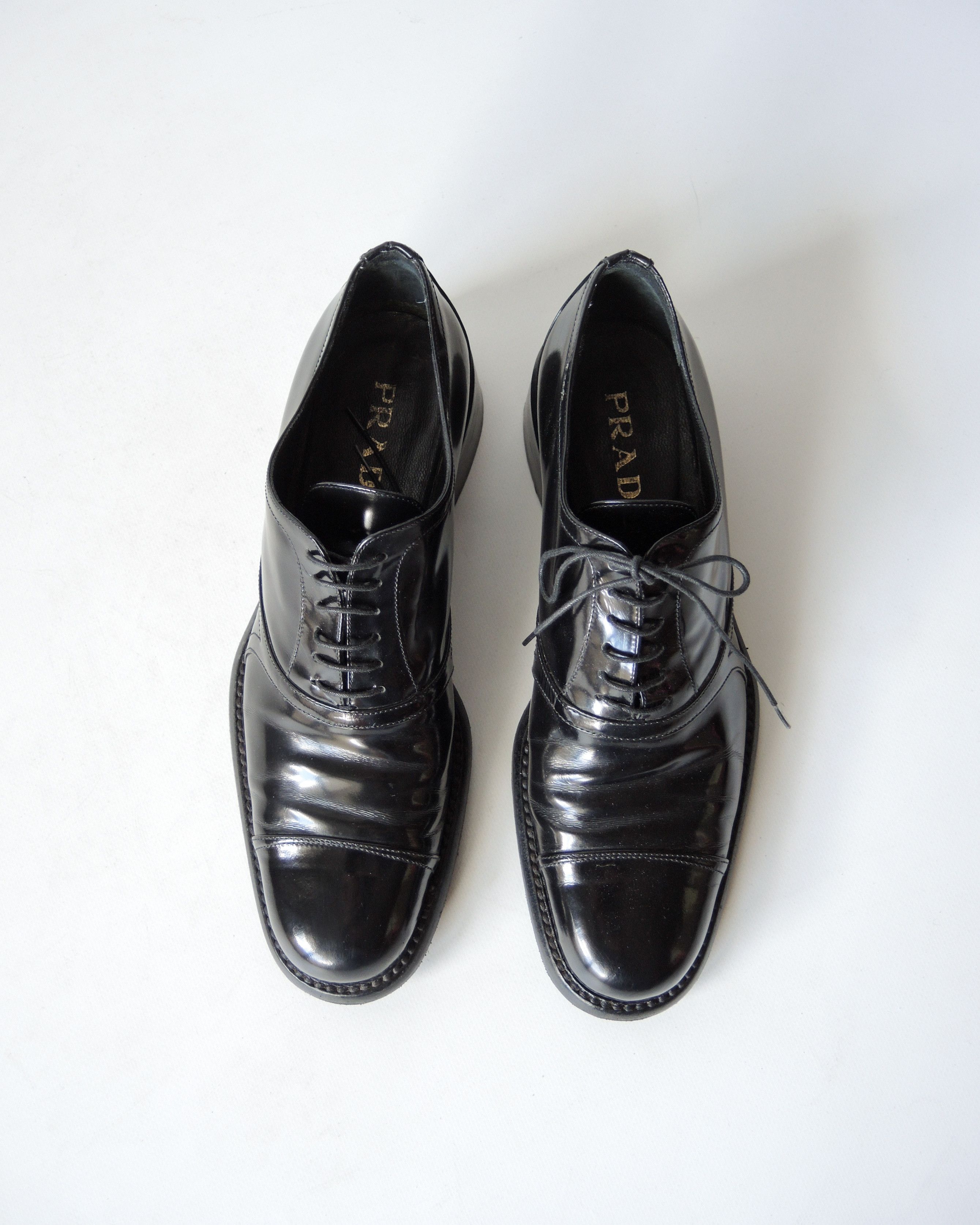 Prada Prada Black Patent Leather Oxford Shoes – Made in Italy Size US 9 / IT 39 - 7 Thumbnail