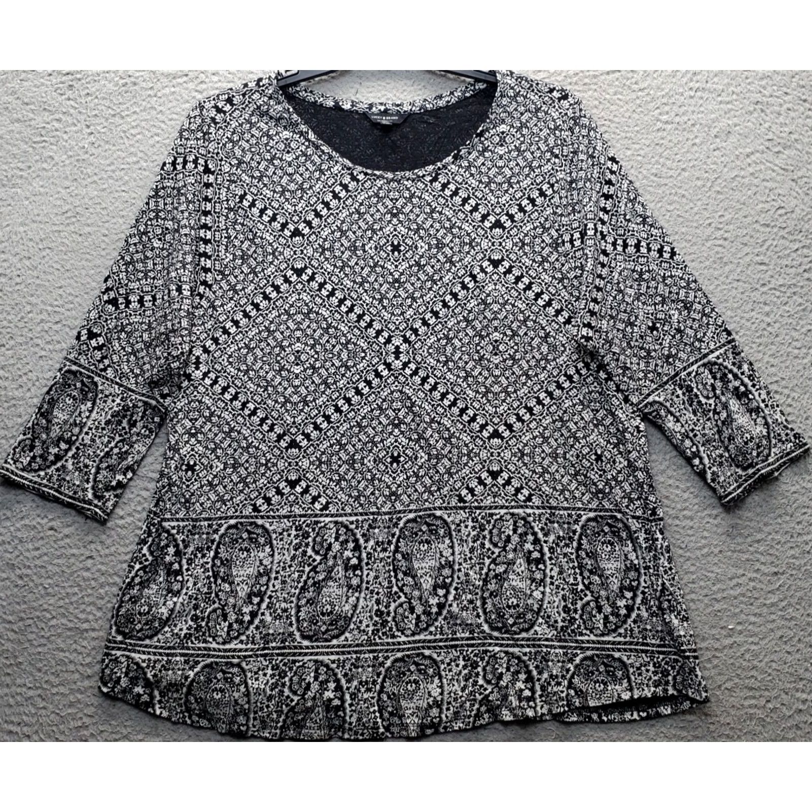 Lucky Brand Lucky Brand Tunic Top Womens 2X Multicolor Paisley Long Sleeve Round Neck Pullover 2XL Women Shirt Blouse Casual Size XXL / US 16-18 / IT 52-54 - 2 Thumbnail
