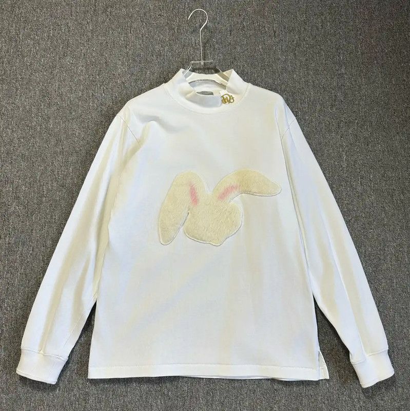 Dior Dior Long Sleeve White Cotton Top with Bunny Design 0089 Size US M / EU 48-50 / 2 - 1 Thumbnail