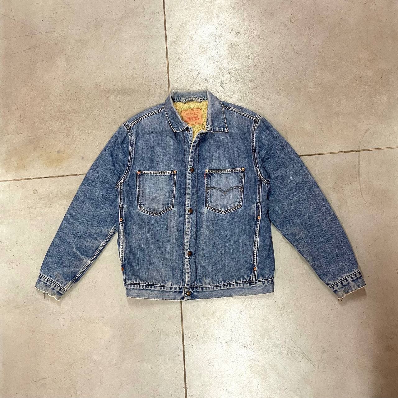Levi's Distressed Vintage Levi’s Sherpa Chore Worker Denim Jacket Size US L / EU 52-54 / 3 - 4 Thumbnail