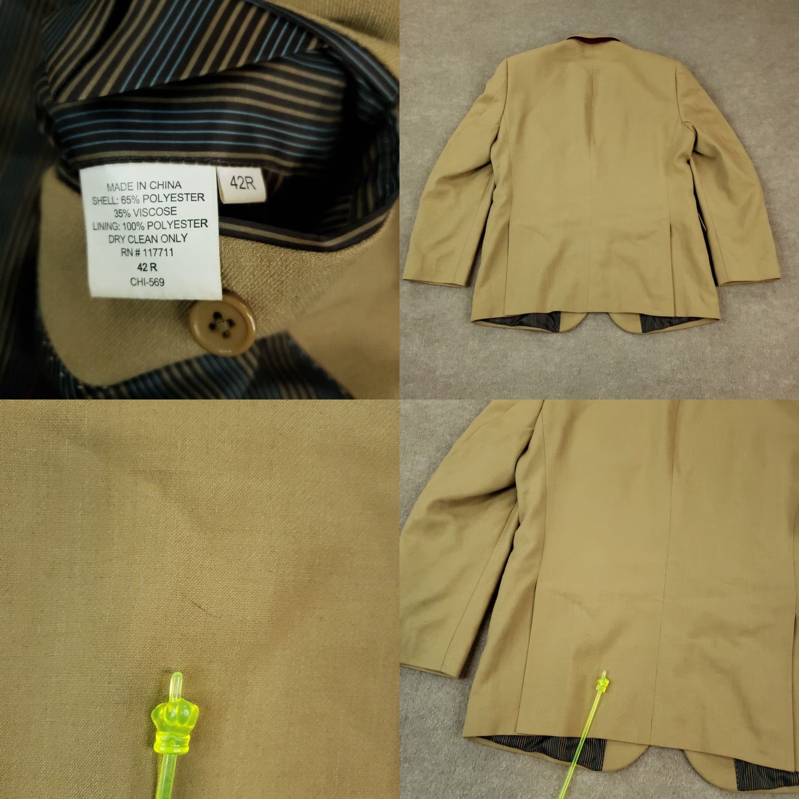 Vintage Alan Flusser Blazer Mens 42 Brown Single-Breasted Career Jacket Shirt? Size 42R - 8 Thumbnail