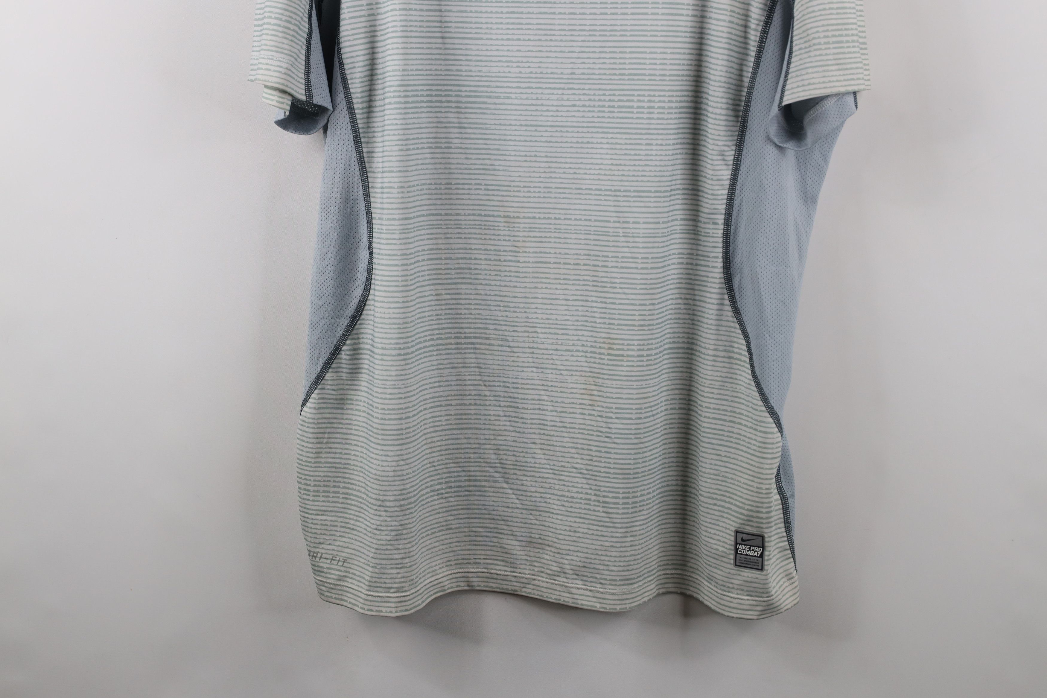 Nike × Vintage Nike Pro Combat Compression Training Gym T-Shirt Gray Size US XL / EU 56 / 4 - 3 Thumbnail