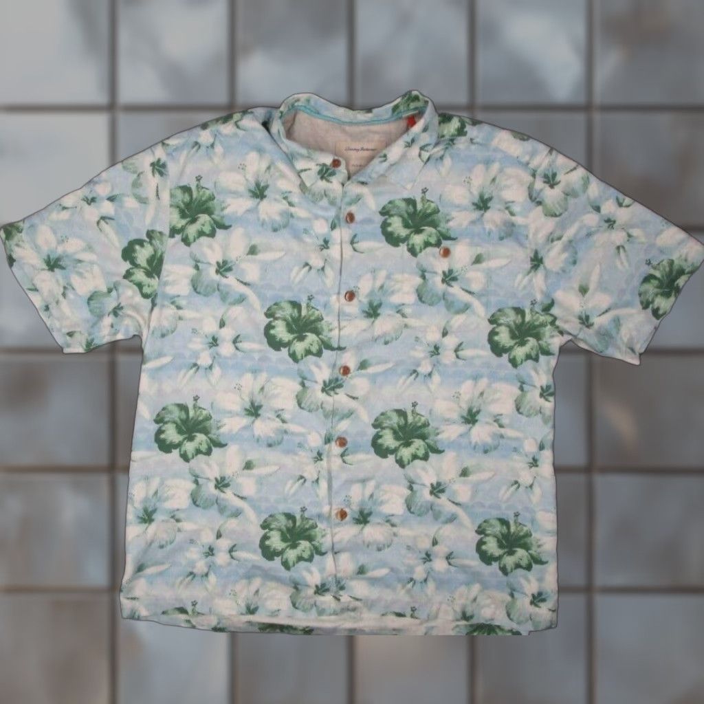 Tommy Bahama VINTAGE Tommy Bahama Shirt Mens Hawaiian Short Sleeve 2XL Blue Floral Silk Summer Beach Size US XXL / EU 58 / 5 - 1 Thumbnail