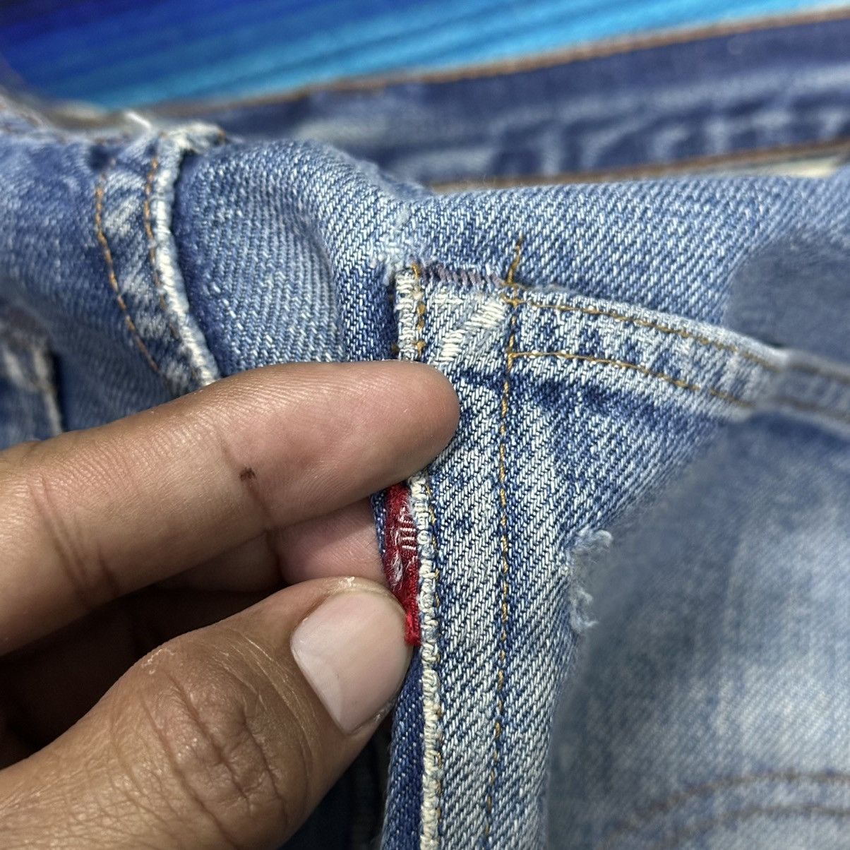 Levi's Distress Denim Levis Short Big E💥 Size US 32 / EU 48 - 8 Thumbnail