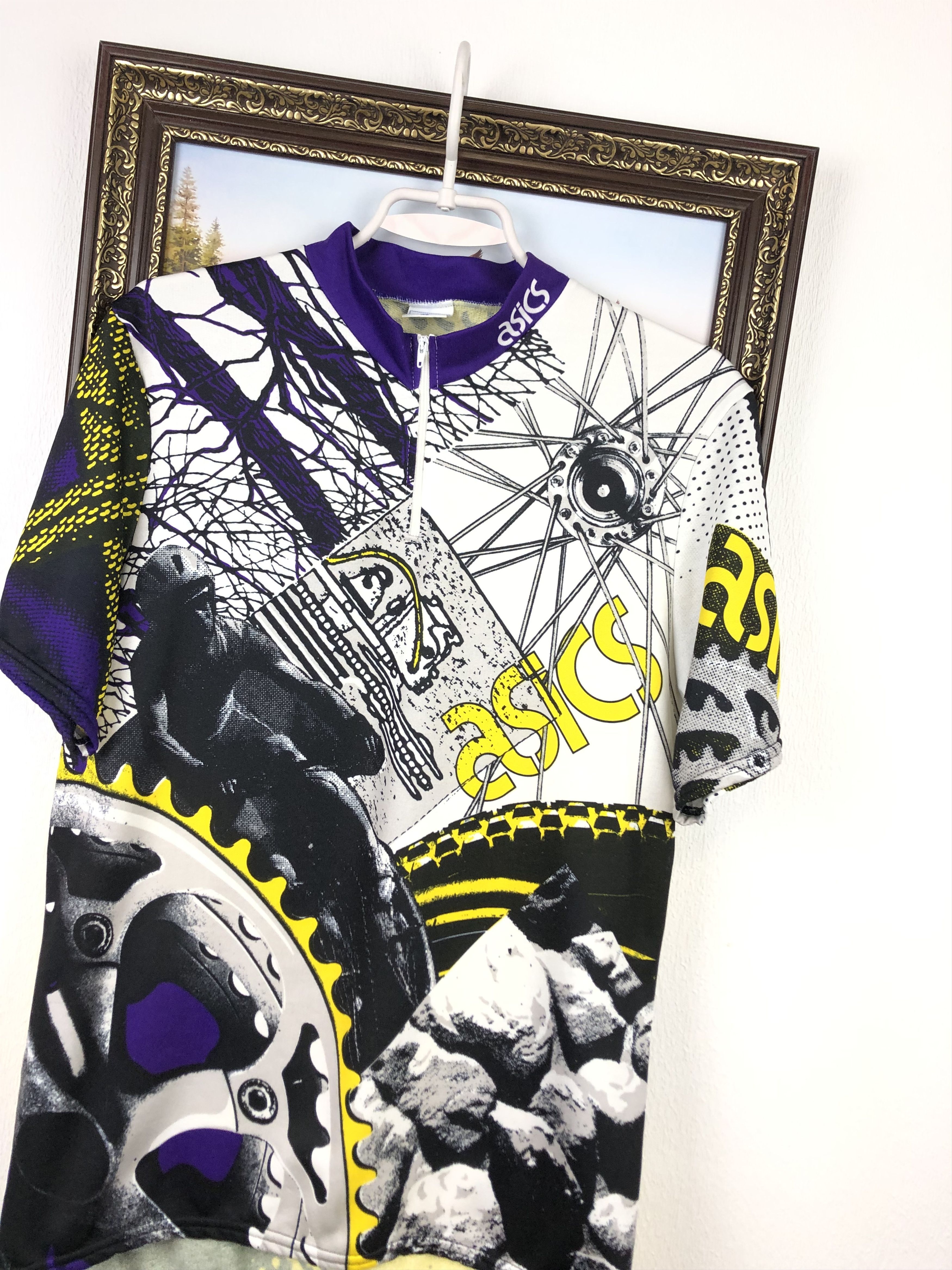 Vintage Vintage 90's Cycling Jersey Over Print Asics Rare Shirt Size US XL / EU 56 / 4 - 4 Thumbnail