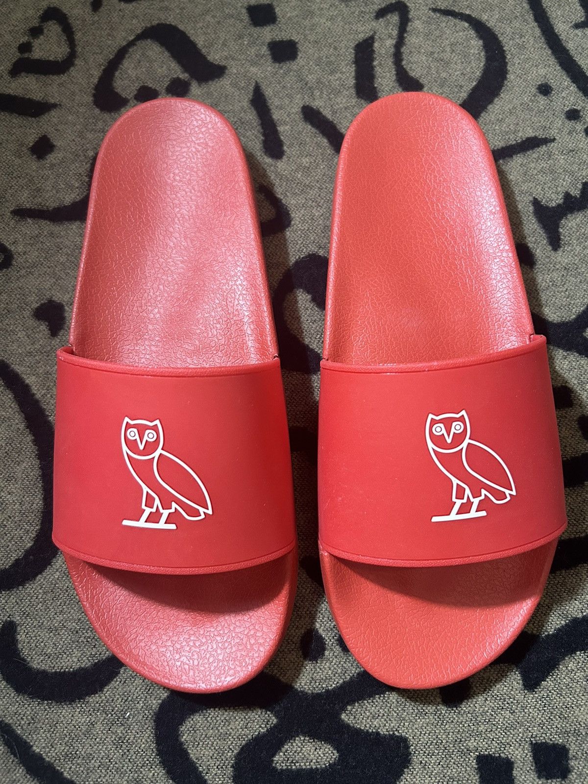 Drake 2021 Octobers Very Own Og Owl Red Slide Size US 9 / EU 42 - 1 Thumbnail