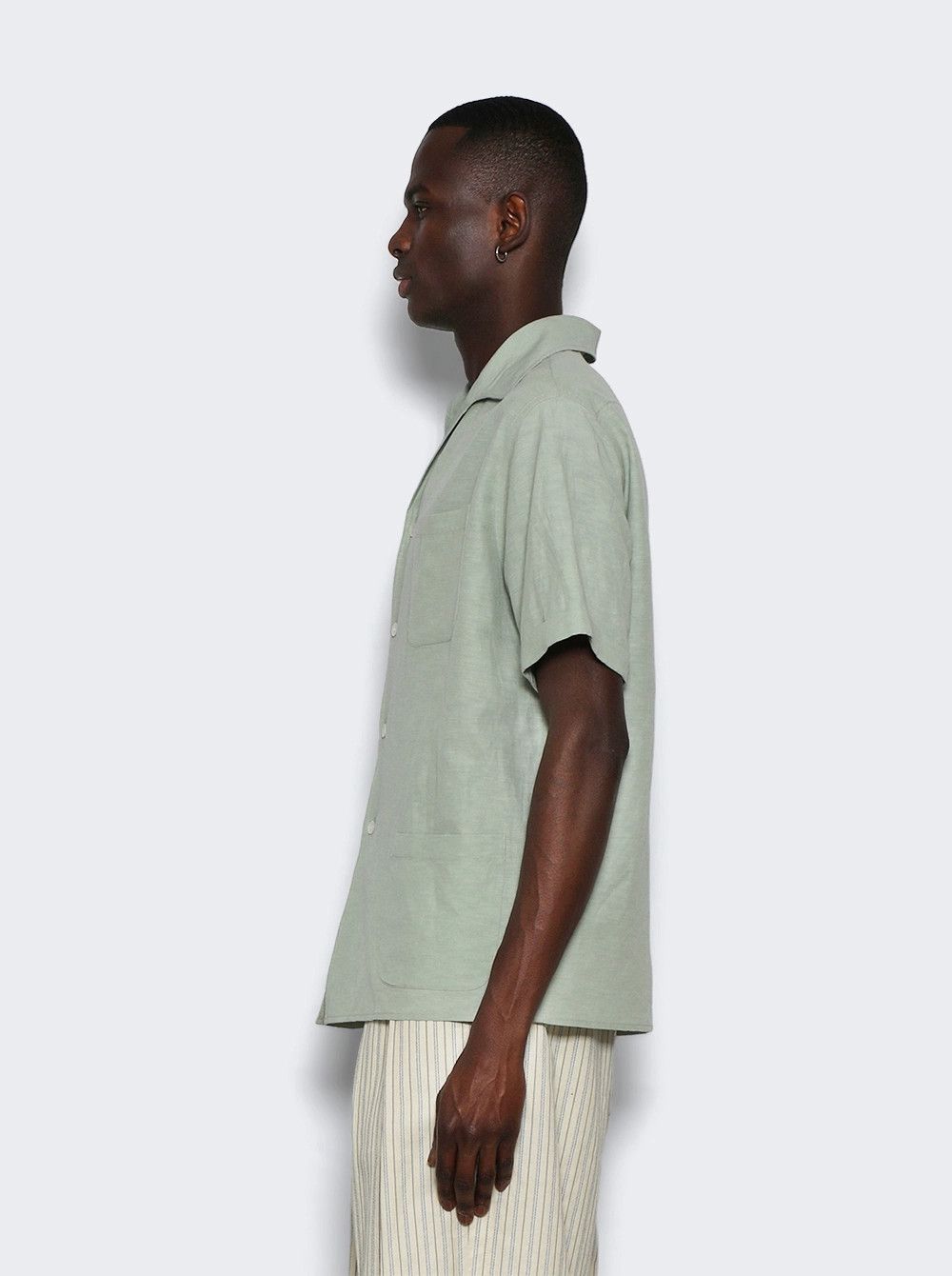 Maison Margiela o1mle0326 Short Sleeve Button Shirt in Green Size US S / EU 44-46 / 1 - 3 Thumbnail