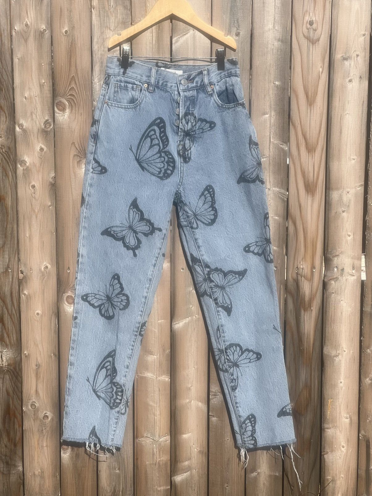 Pacsun PacSun Eco Butterfly High Waisted Straight Leg Jeans Size 25" / US 0 / IT 36 - 6 Thumbnail
