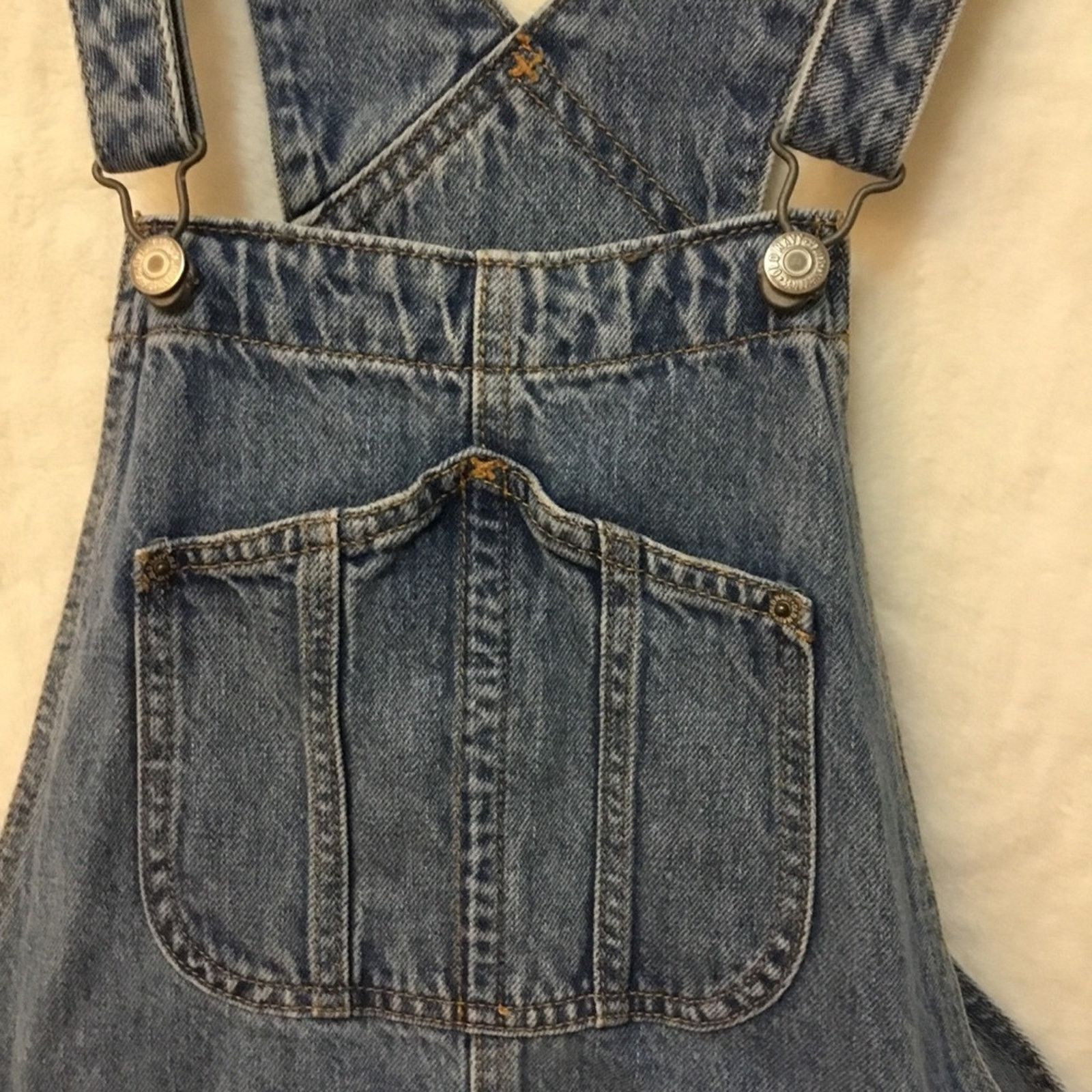 Old Navy Old Navy Blue Distressed Denim Overalls Rompers Size 32" / US 10 / IT 46 - 2 Thumbnail