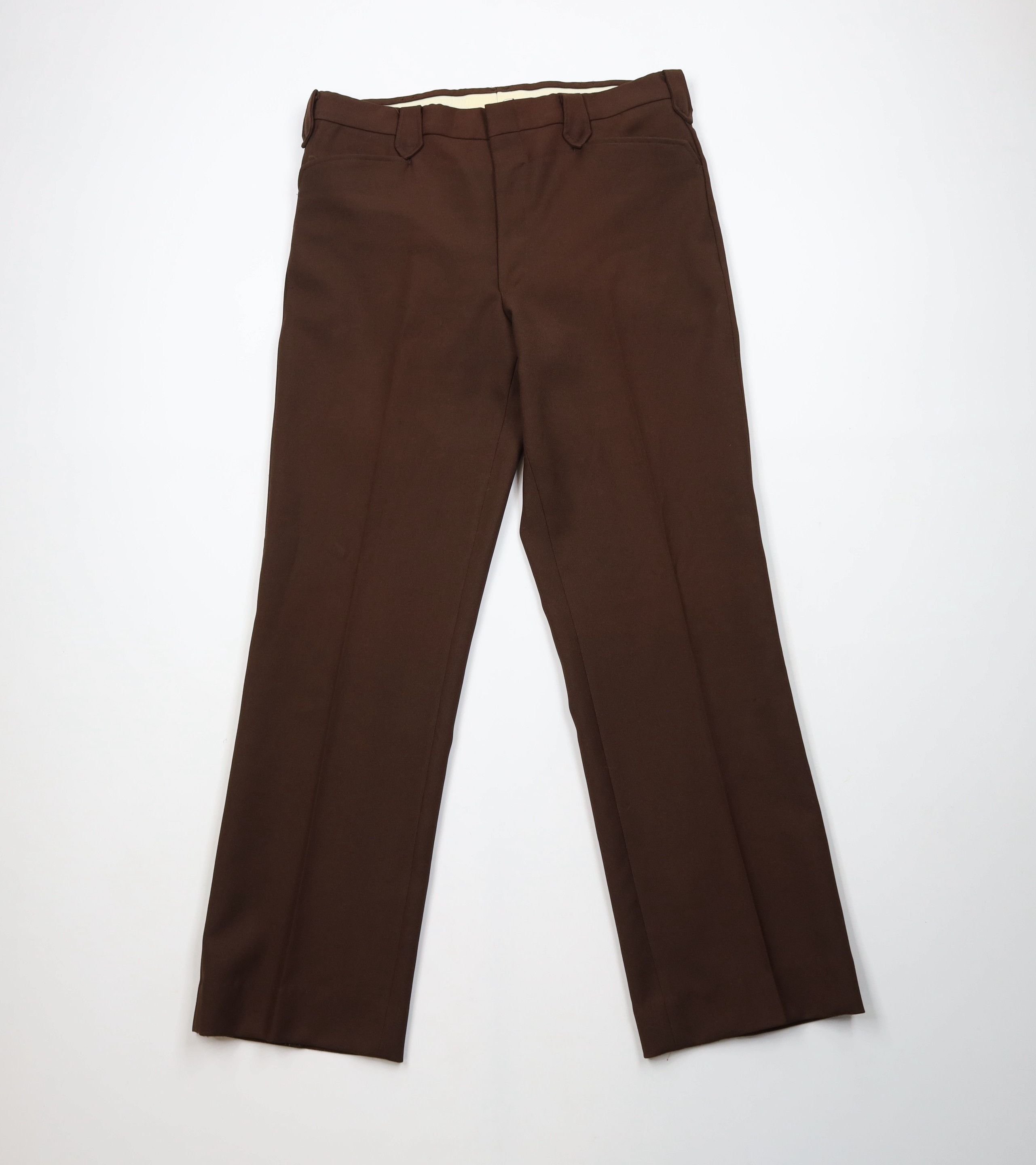 Vintage Vintage 70s Streetwear Bell Bottoms Chino Pants Brown USA Size US 36 / EU 52 - 1 Thumbnail