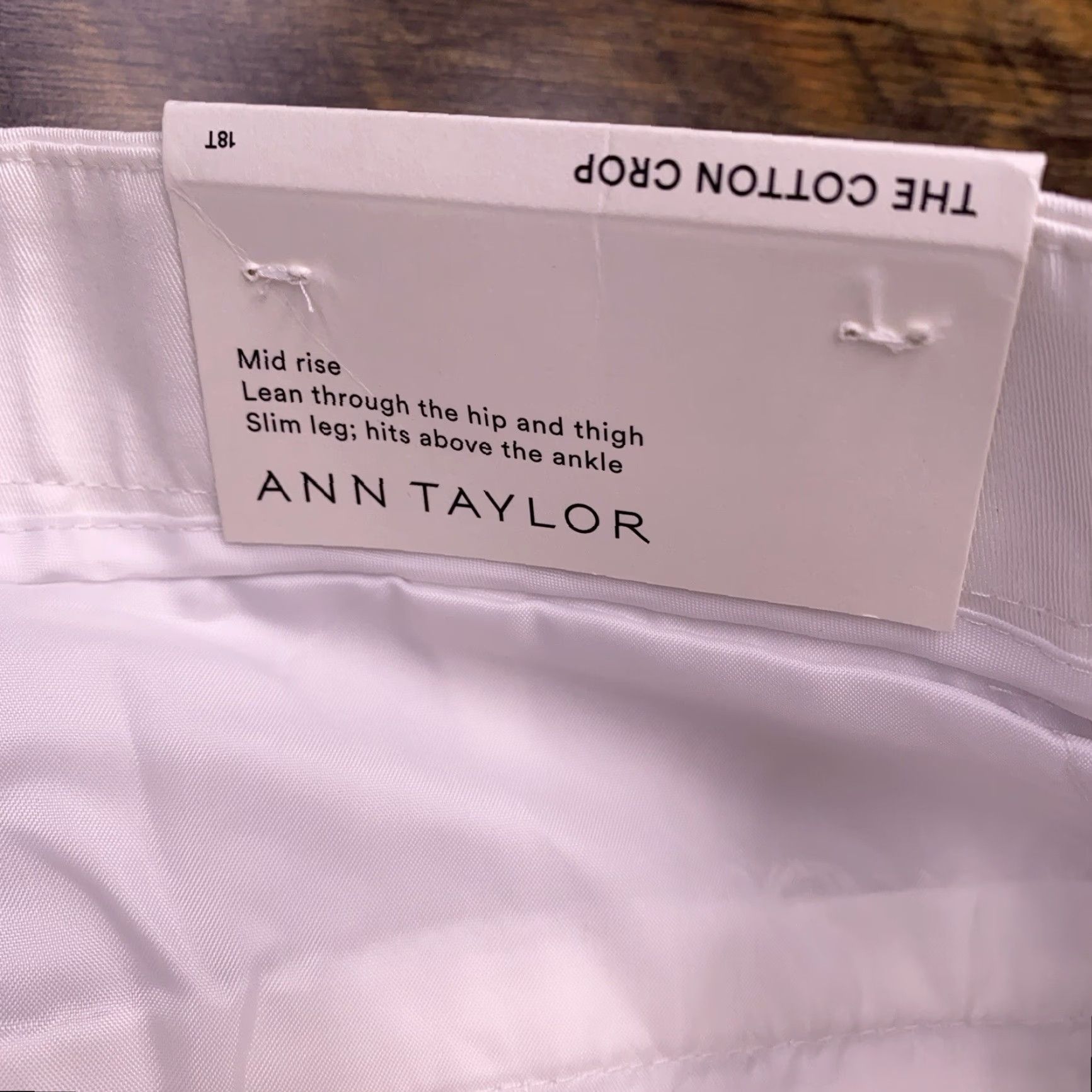 Ann Taylor Ann Taylor Cotton Crop Pants 18 Tall White Mid Rise Stretch New Pants Tall White 18 Size 40" / US 18 - 6 Thumbnail