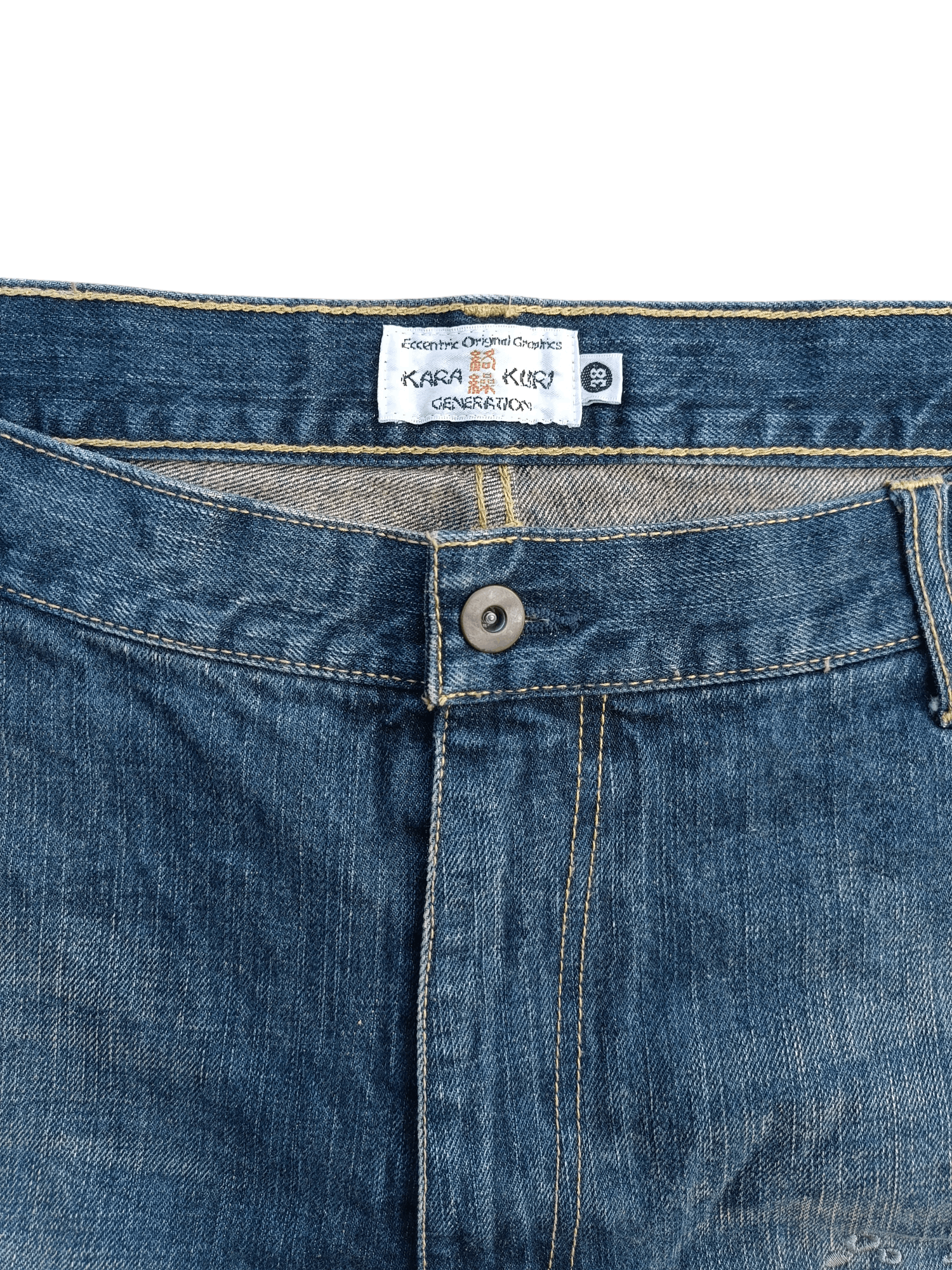 Japanese Brand 🔥DOPE🔥Karakuri Distressed Koi Fish Embroidery Jeans Size US 36 / EU 52 - 3 Thumbnail
