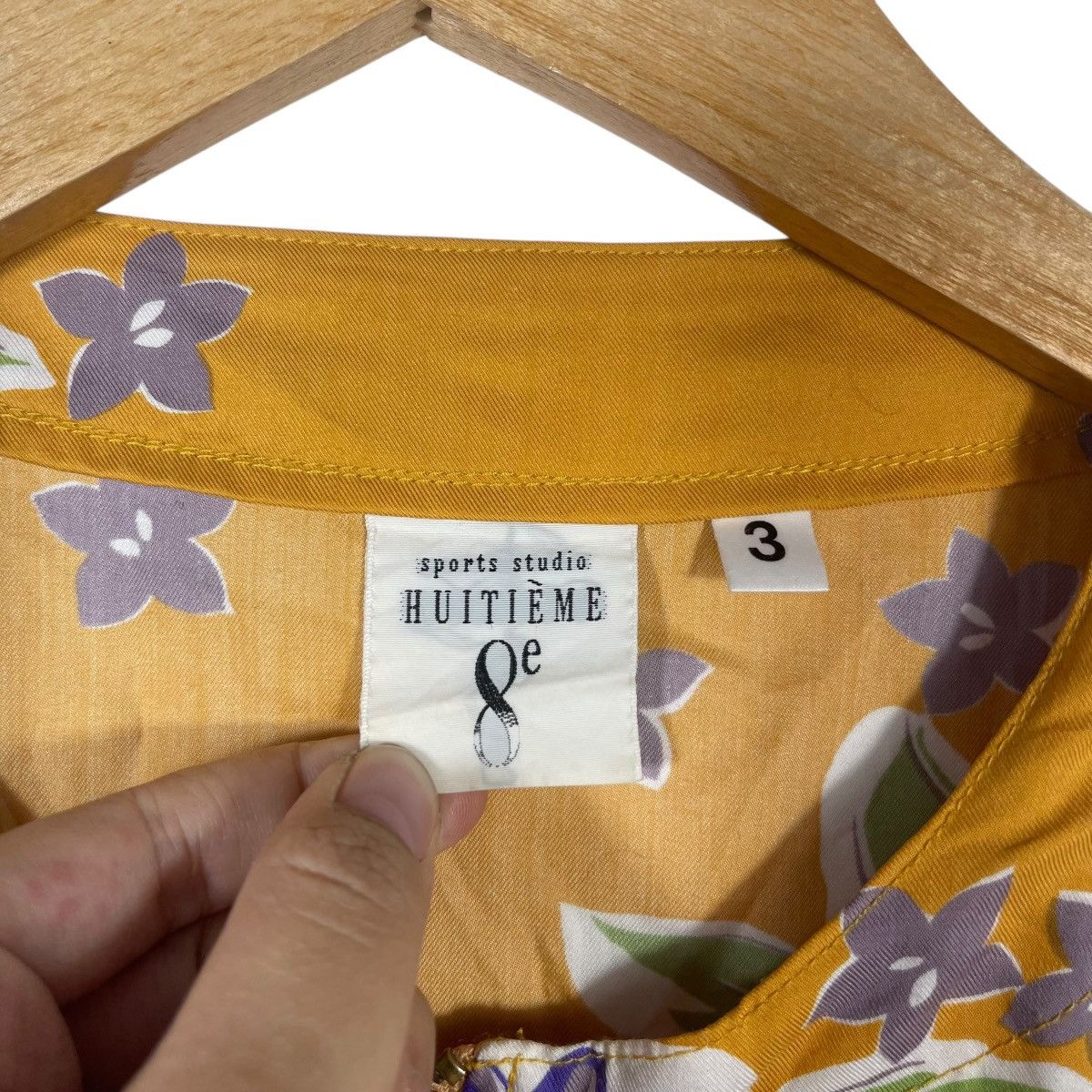 Vintage Huitieme Sports Studio Floral Bomber Jacket Mustard Size L / US 10 / IT 46 - 3 Thumbnail