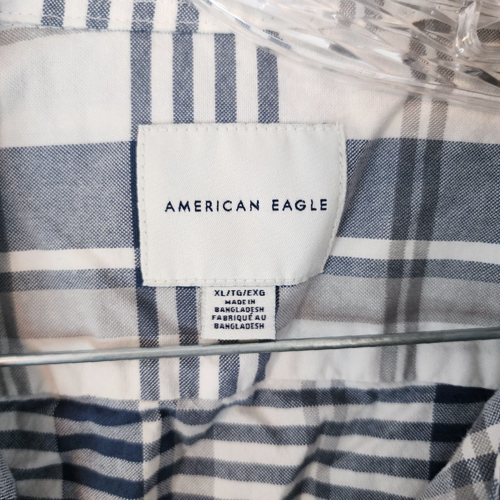 American Eagle Outfitters American Eagle Shirt XL White Gray Plaid Long Sleeve Button Up Mens Size US XL / EU 56 / 4 - 4 Thumbnail