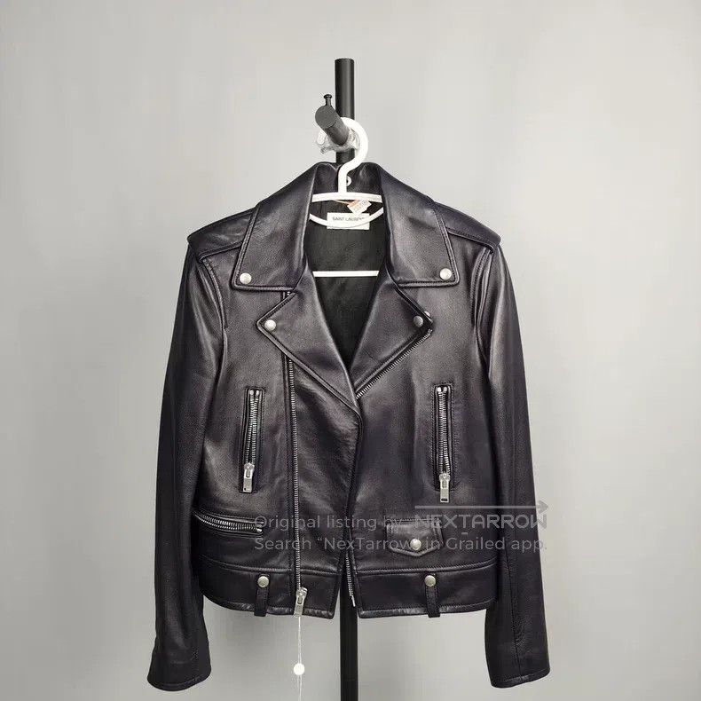 Saint Laurent Paris Saint Laurent Paris Navy Blue Leather Jacket Size XS / US 0-2 / IT 36-38 - 1 Thumbnail