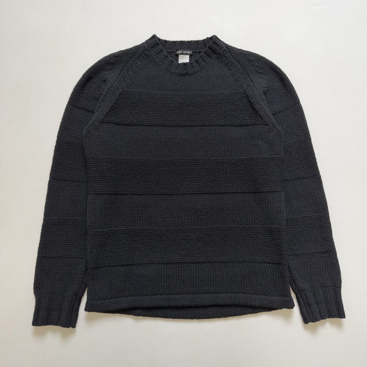 Issey Miyake Black ‘3D Patterned Stripe’ Wool Sweater Size US L / EU 52-54 / 3 - 3 Thumbnail