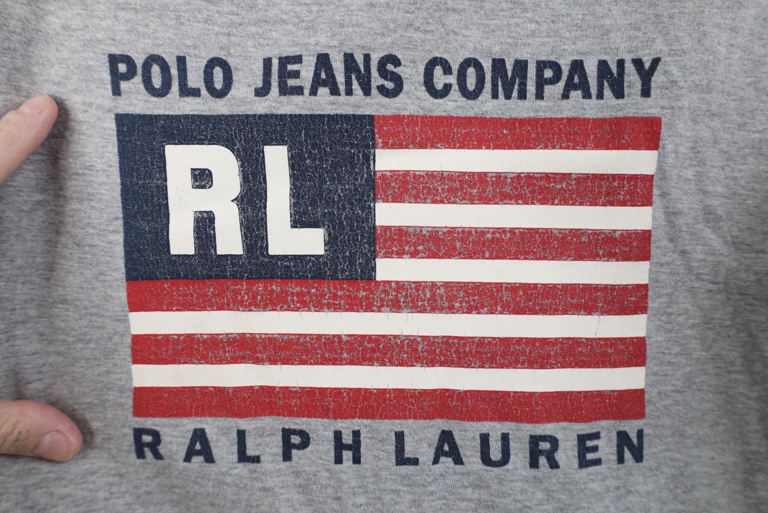 Polo Ralph Lauren Vintage 90s Ralph Lauren USA Flag Short Sleeve T-Shirt Gray Size US L / EU 52-54 / 3 - 4 Thumbnail