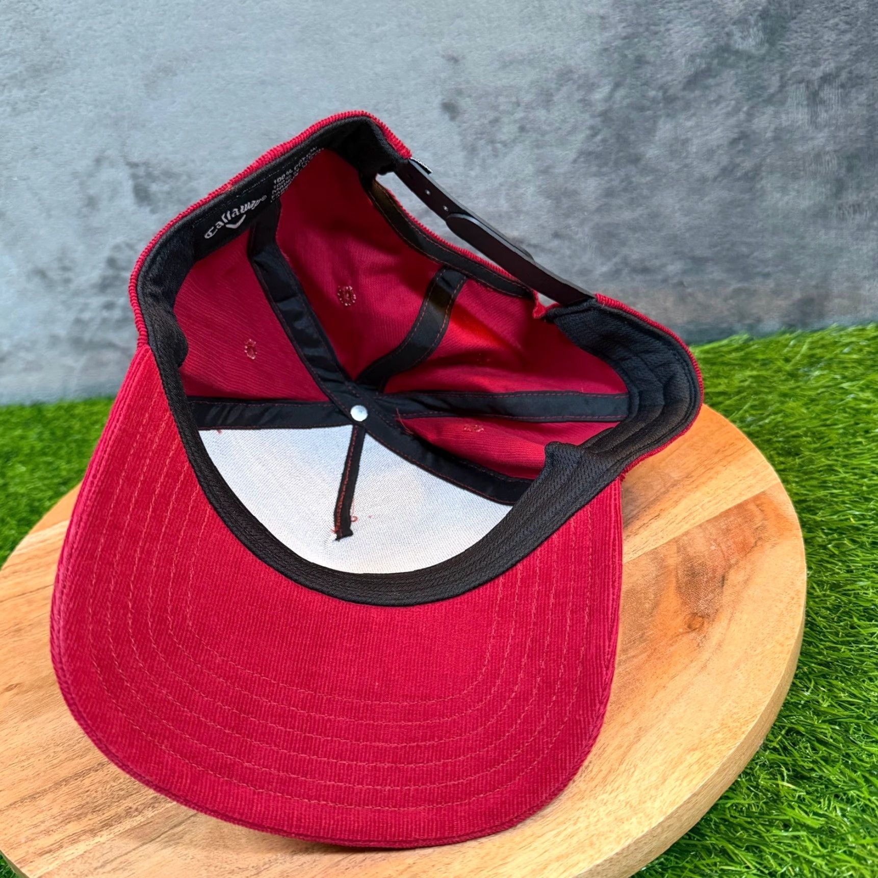Callaway Callaway Red Corduroy Snapback Hat Adjustable Men Adult Baseball Cap Size ONE SIZE - 5 Thumbnail