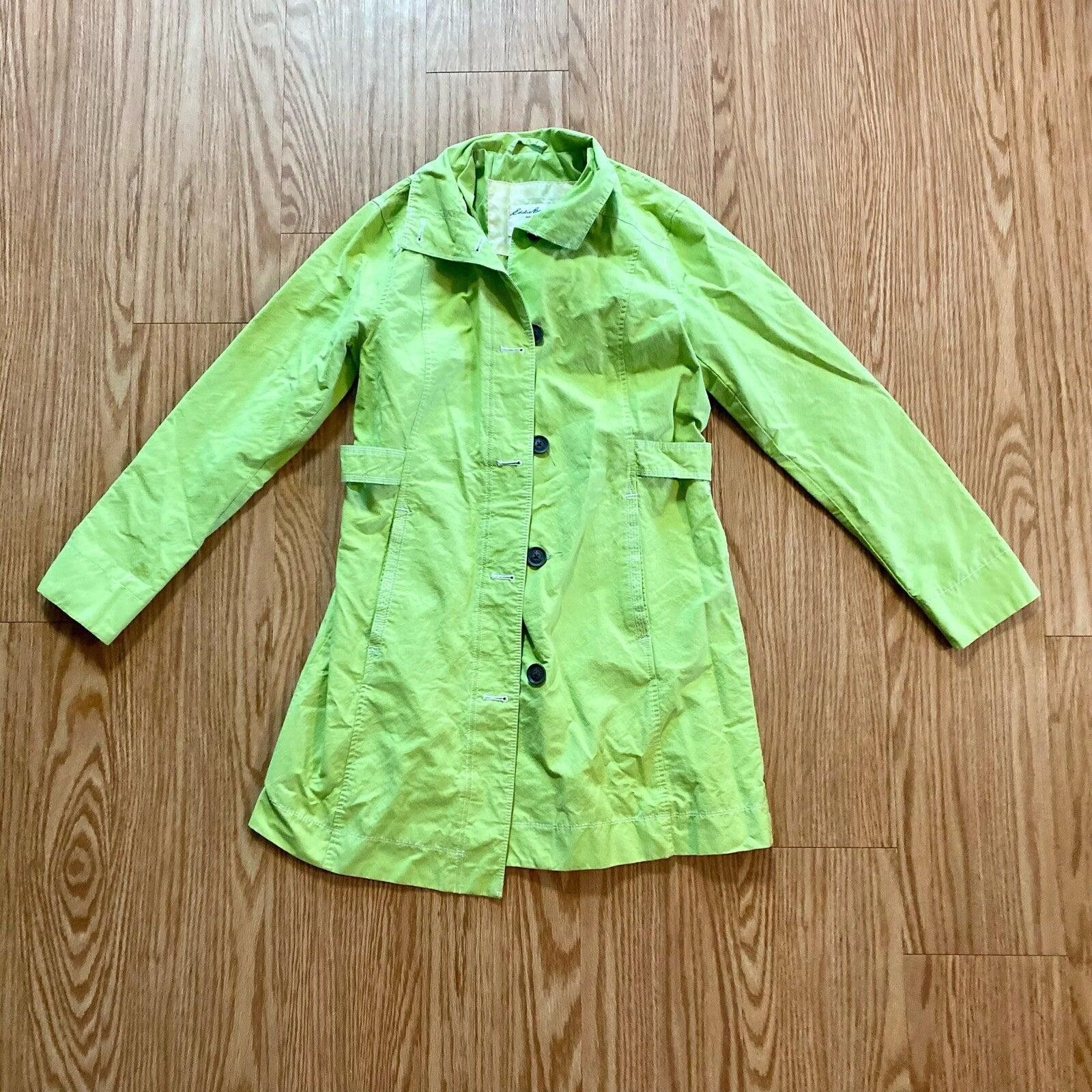 Eddie Bauer Eddie Bauer Lime Green Y2k Trench Coat Jacket Womens Small Size S / US 4 / IT 40 - 5 Thumbnail