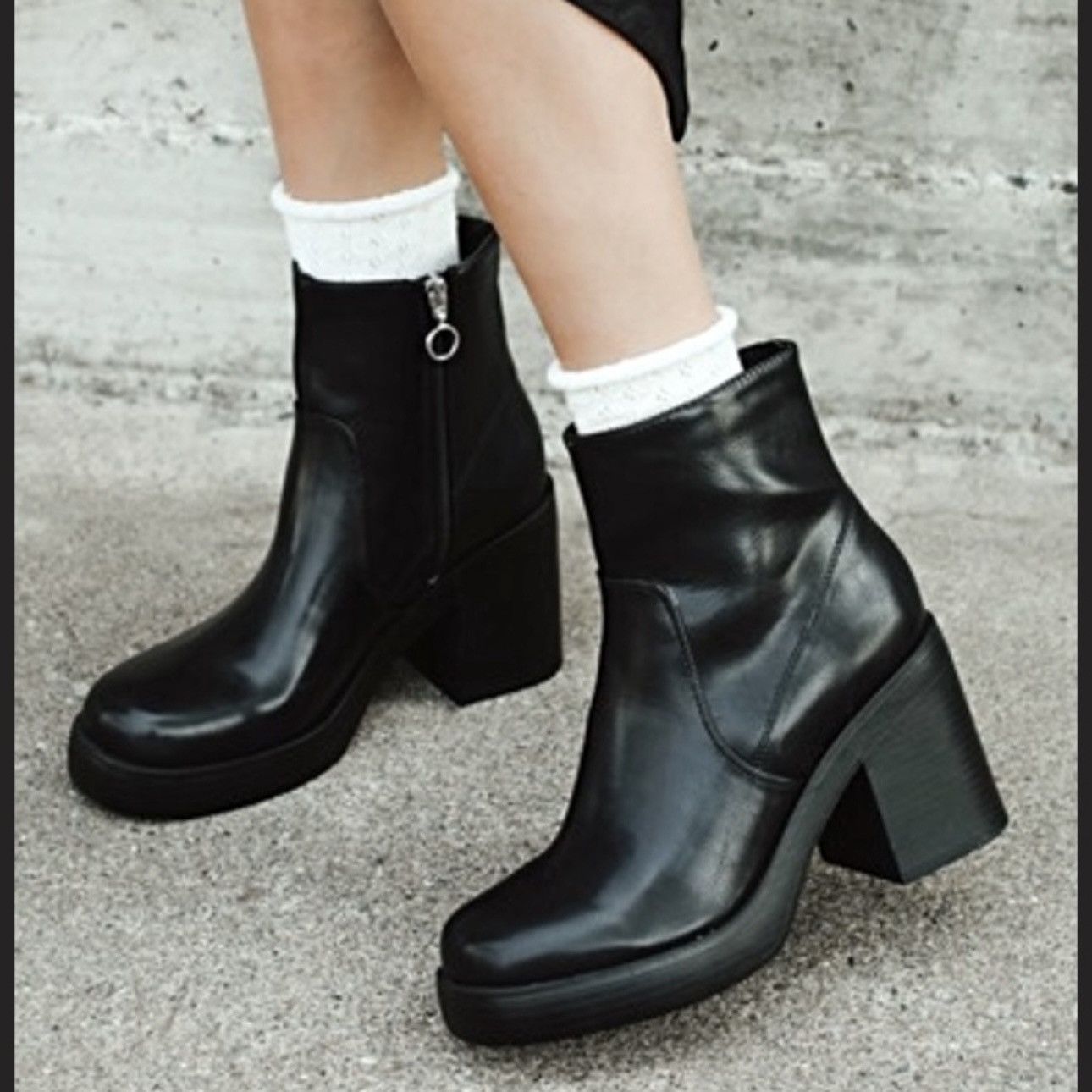 Other DIRTY LAUNDRY Black Faux Leather Groovy Platform Ankle Boots Size US 8.5 / IT 38.5 - 1 Thumbnail