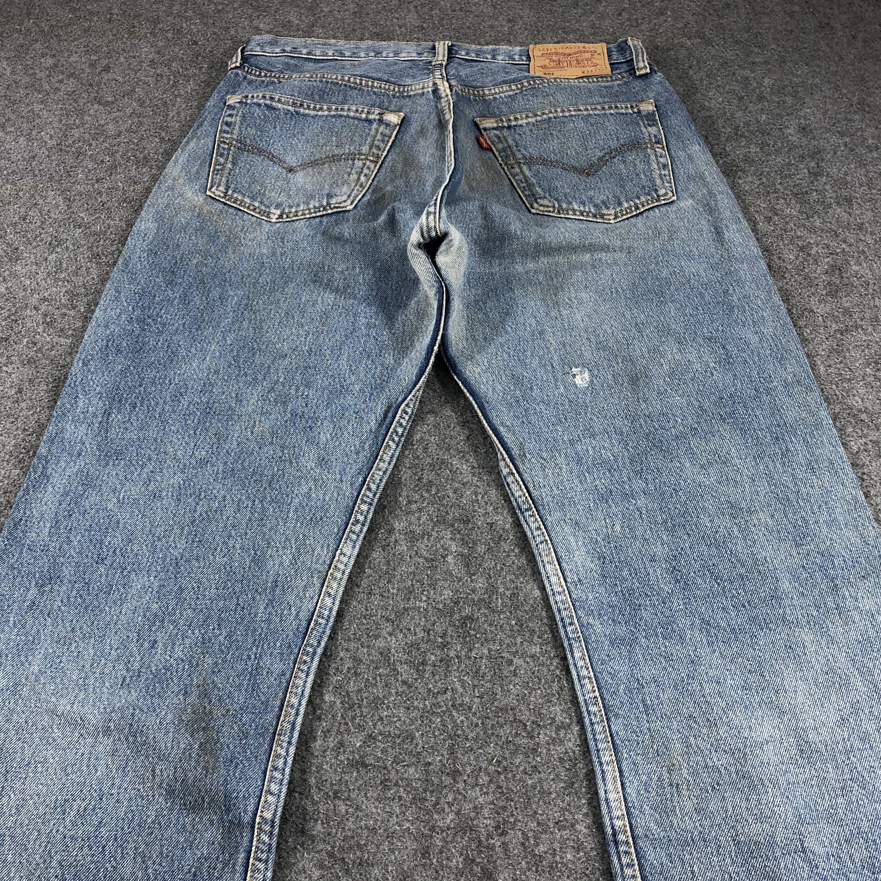 Levi's Vintage 90s Dirty Light Wash Levis 501 Jeans-JM926 Size US 31 - 4 Thumbnail