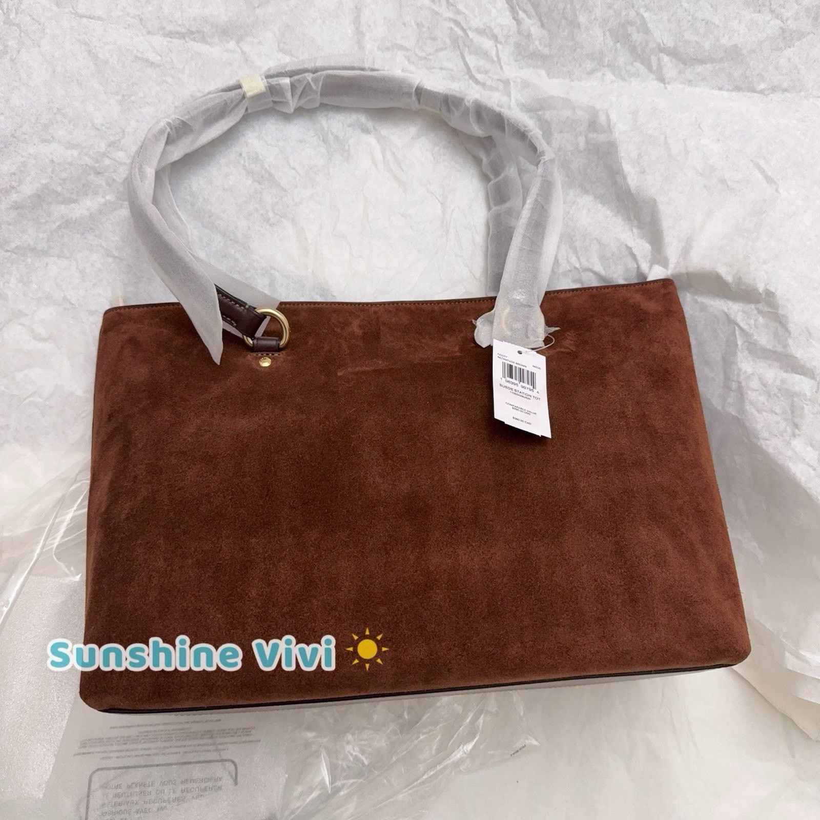 Coach NWT COACH CCC77 Station Tote Bag suede, Vintage Brown Size ONE SIZE - 9 Thumbnail