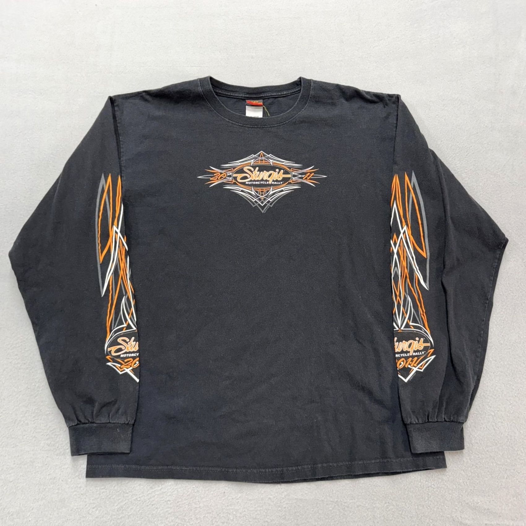 Vintage Sturgis Motorcycle Rally Shirt Mens XL Black Hot Leathers Long Sleeve Tee Size US XL / EU 56 / 4 - 2 Thumbnail