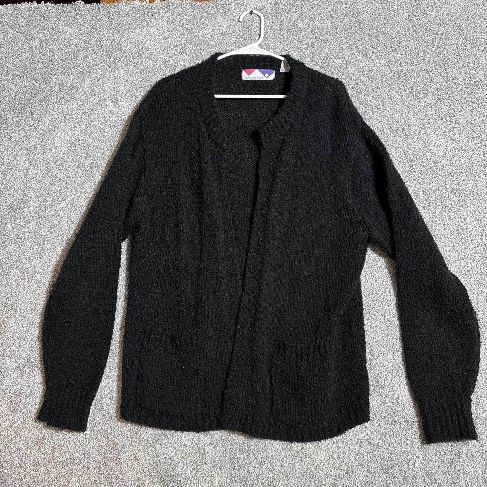 Other Vintage 80s Boucle Knit Cardigan Womens M Warm Dark Academia Size M / US 6-8 / IT 42-44 - 1 Thumbnail