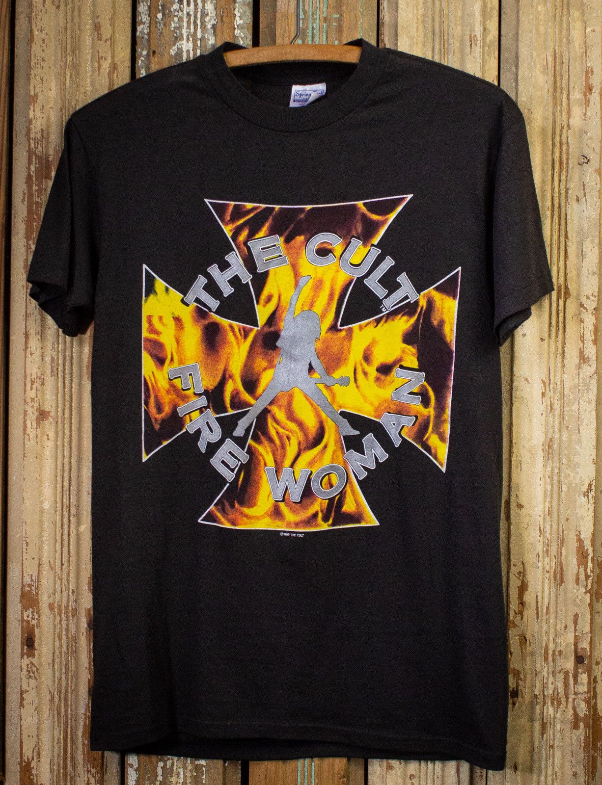 image of Band Tees x Vintage The Cult Fire Woman Concert T Shirt 1989 in Black, Men's (Size Small)