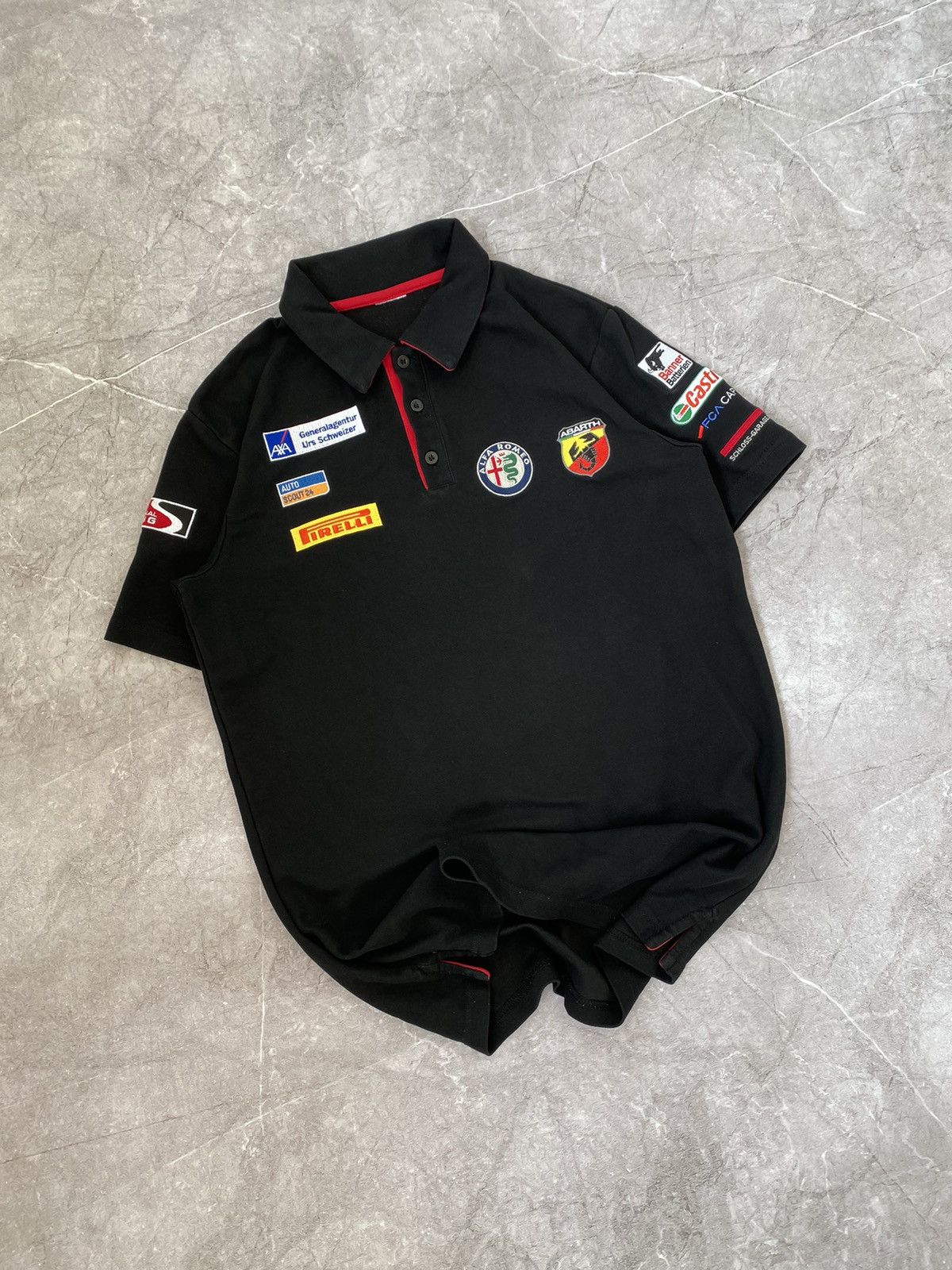 Formula 1 Alfa Romeo Vintage Racing Official Team Racing Polo Y2K Size US S / EU 44-46 / 1 - 1 Thumbnail