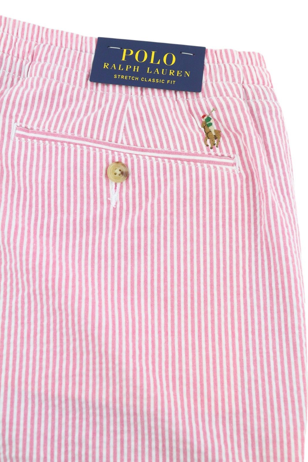 Polo Ralph Lauren STRETCH CLASSIC FIT L Chino Pink Pinstriped Shorts 84586 Size US 34 / EU 50 - 5 Thumbnail