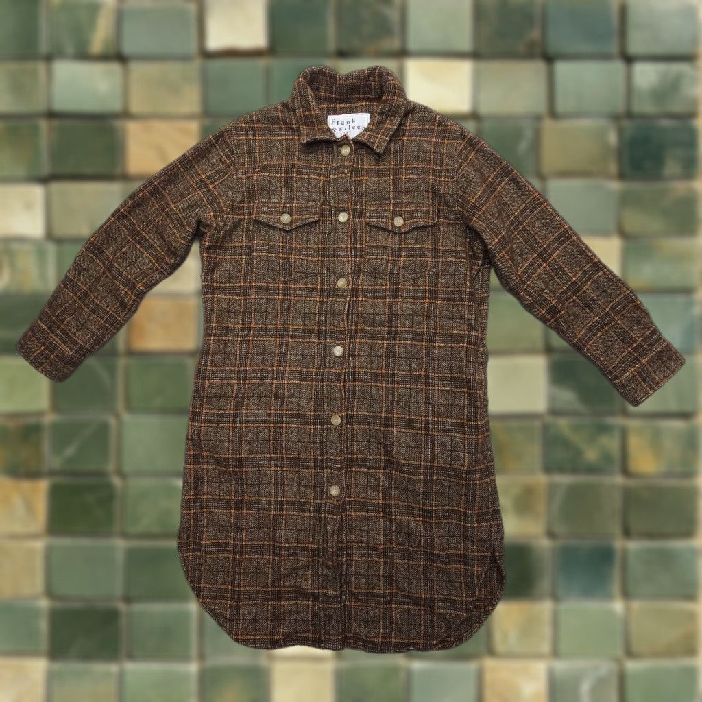 Frank & Eileen VINTAGE Frank & Eileen Gavin Wool Shirt Jacket Womens Small Plaid Oversized Lagenlook Adult Small Brown Polo Ecology? Size S / US 4 / IT 40 - 1 Thumbnail