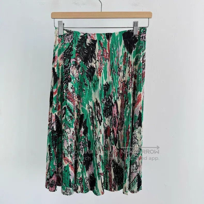 Issey Miyake Issey Miyake size:5 Green Midi Skirt Size 22" - 1 Thumbnail