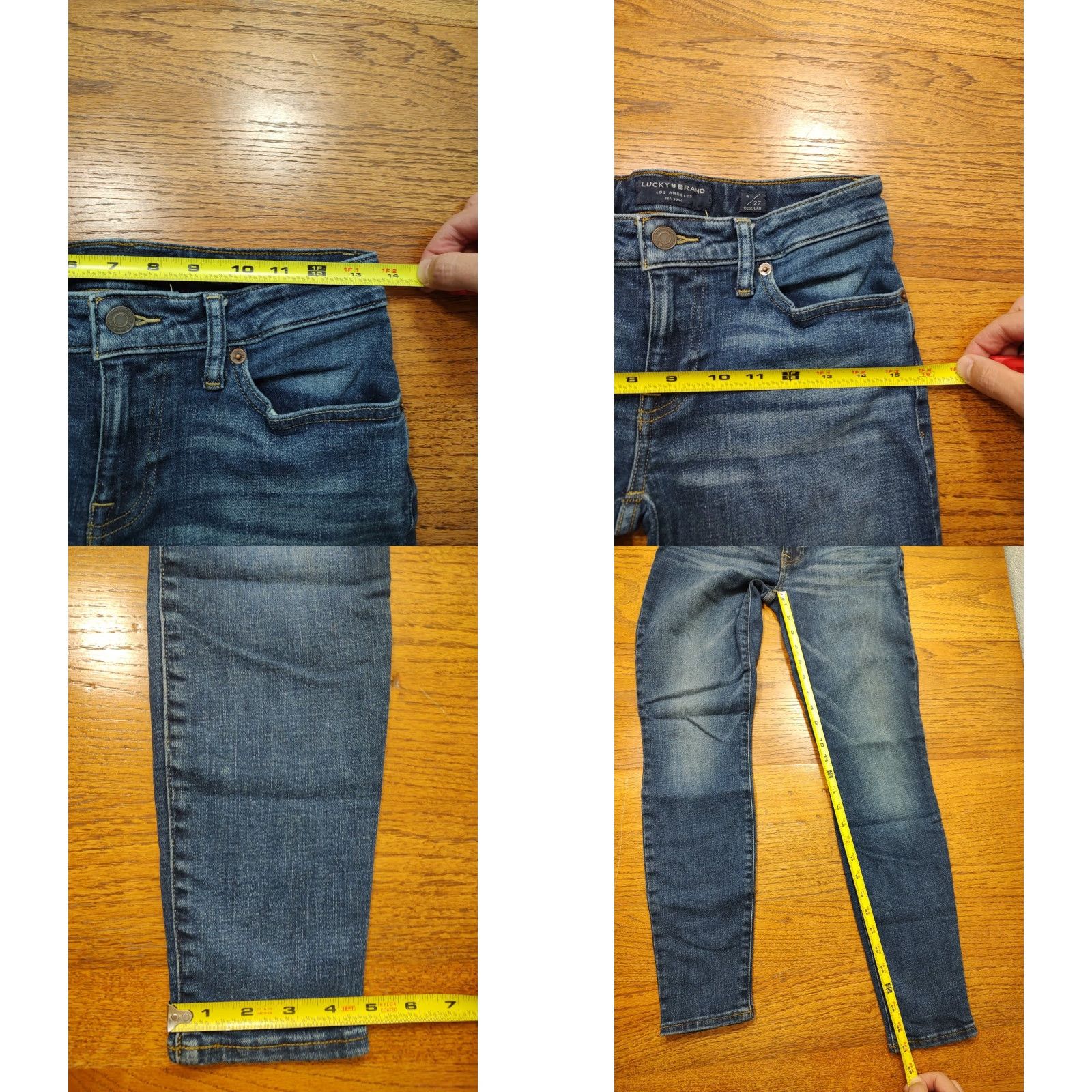 Lucky Brand Lucky Brand Jeans Womens Slim Ankle 4 27x27 Blue Denim Belt Loops 5-Pocket Bohemian 90s Lolita Skinny Size 27" / US 4 / IT 40 - 9 Thumbnail