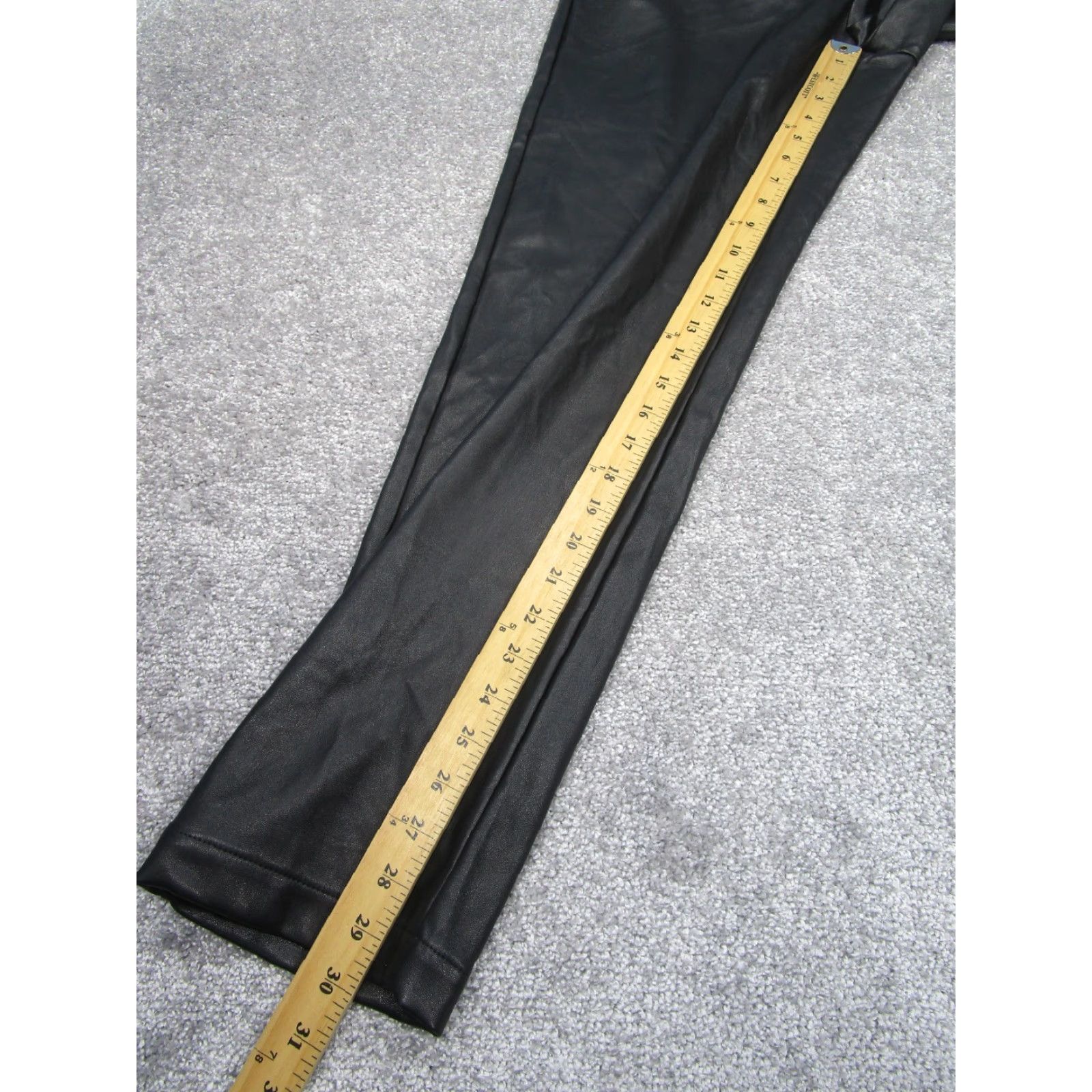 Loft Loft Pants M Tall Black Faux Leather Drawstring Tapered Front Flat Dress Pants Womens Size 32" / US 10 / IT 46 - 3 Thumbnail