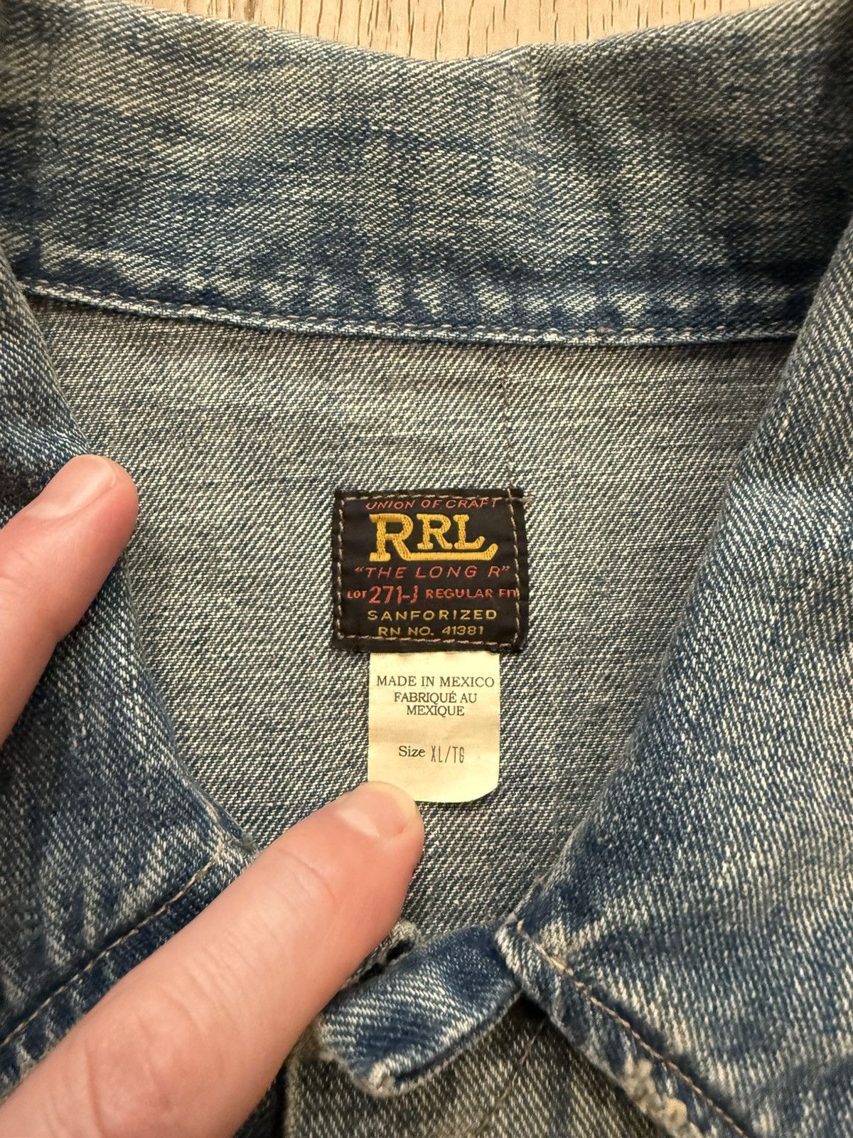 RRL Ralph Lauren Leeland Indigo Denim Trucker Jacket Size US XL / EU 56 / 4 - 4 Thumbnail